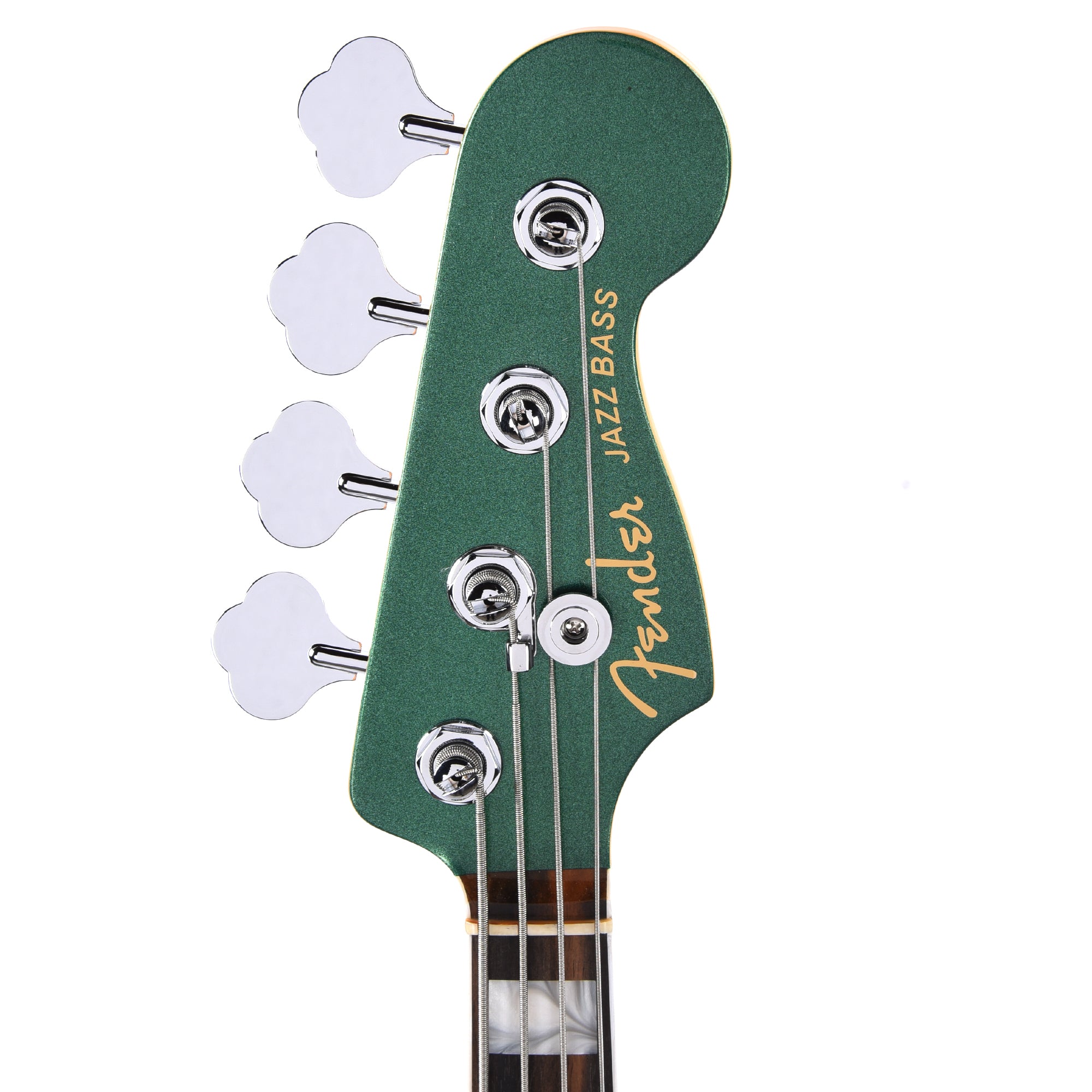 Fender American Ultra Jazz Bass Mystic Pine Green w/Ebony Fingerboard, Anodized Gold Pickguard, & Matching Headcap