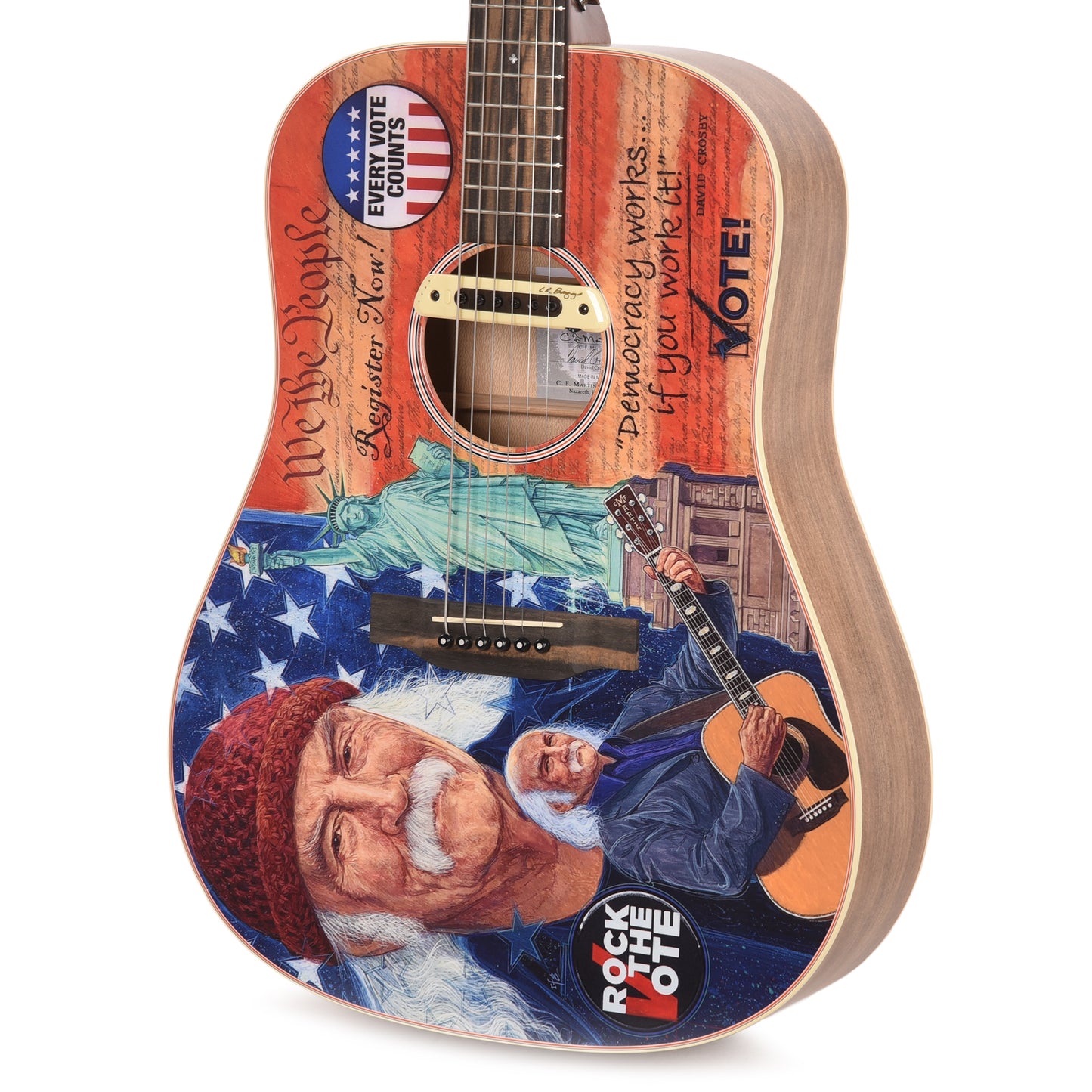 Martin D-11E Rock the Vote Spruce/American Sycamore w/Custom Artwork by Robert Goetzl (Limited Edition of 47 Guitars)