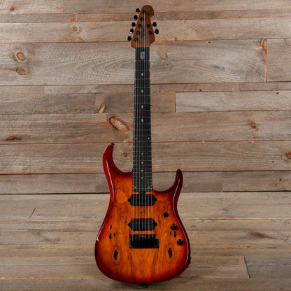 Sterling by Music Man JP157D John Petrucci 7-String Spalted Maple Blood Orange Burst