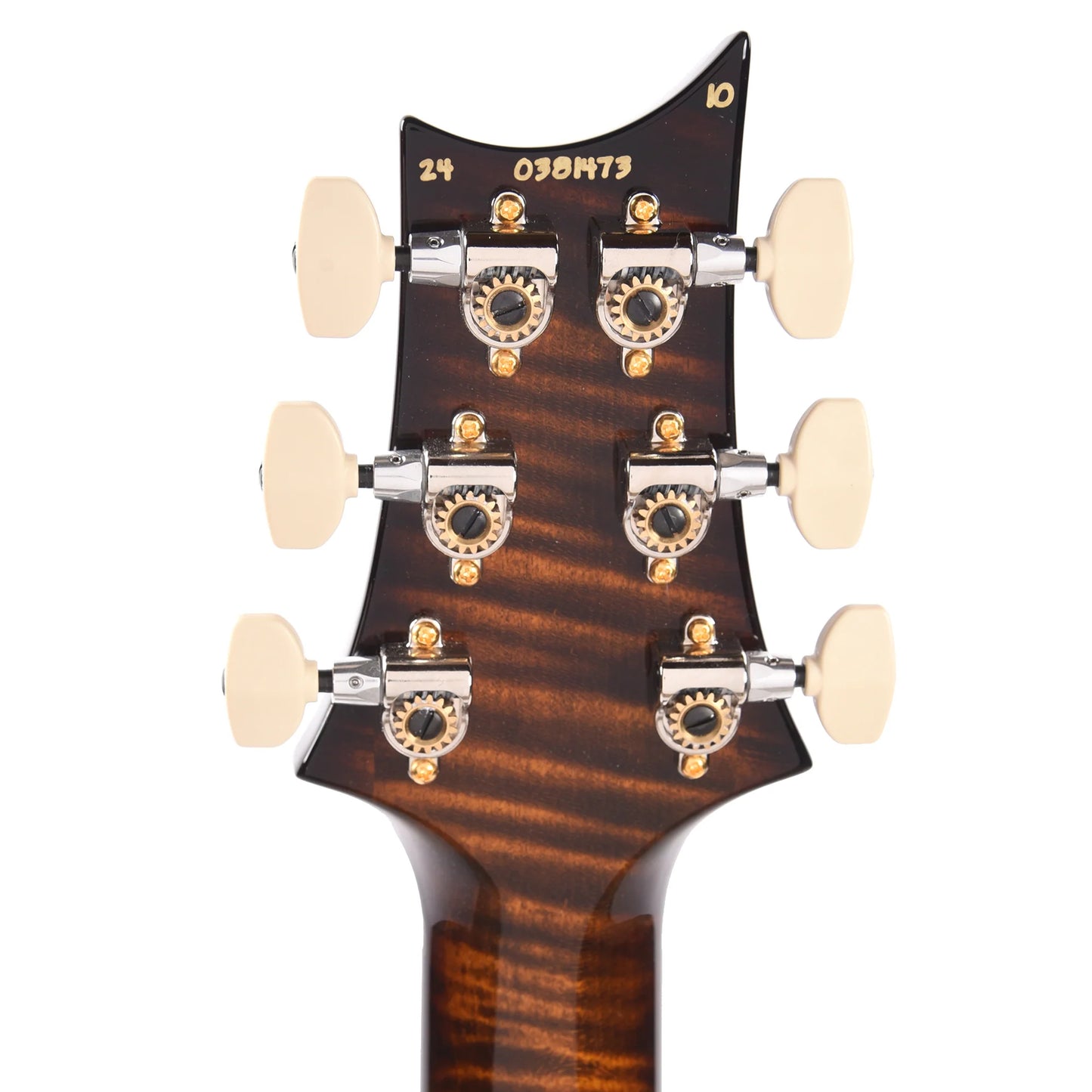 PRS Wood Library Custom 24 Piezo 10-Top Flame Black Gold Burst w/Figured Stained Neck & Ebony Fingerboard