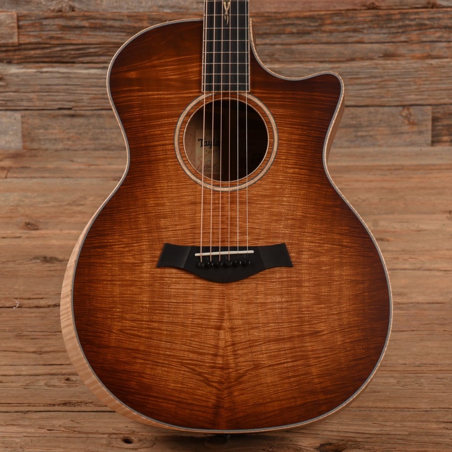 Taylor Custom Grand Auditorium Master Grade Koa w/Figured Maple Binding & Bouquet Inlay Satin Shaded Edgeburst 2022