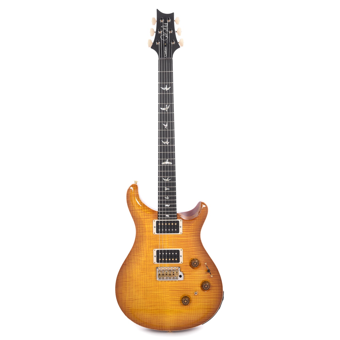 PRS Wood Library Custom 24 Piezo 10-Top Flame Faded McCarty Sunburst w/Figured Stained Neck & Ebony Fingerboard