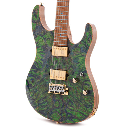 Suhr Custom Modern Trans Algae w/CME-Selected Burl Maple Top