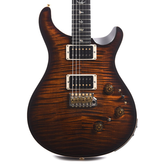 PRS Wood Library Custom 24 Piezo 10-Top Flame Black Gold Burst w/Figured Stained Neck & Ebony Fingerboard