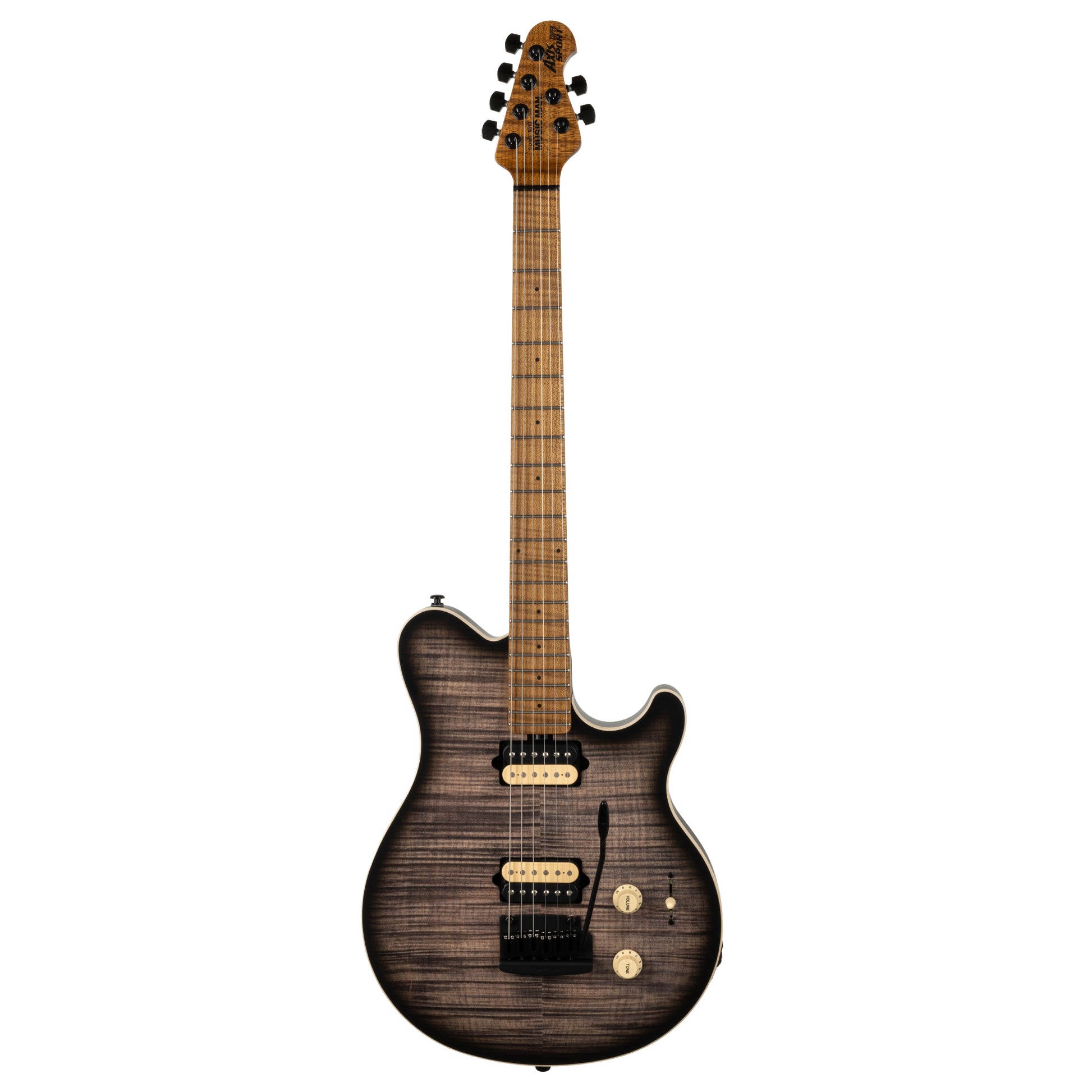 Music Man Axis Super Sport Charcoal Cloud Flame Top Satin – Chicago Music  Exchange