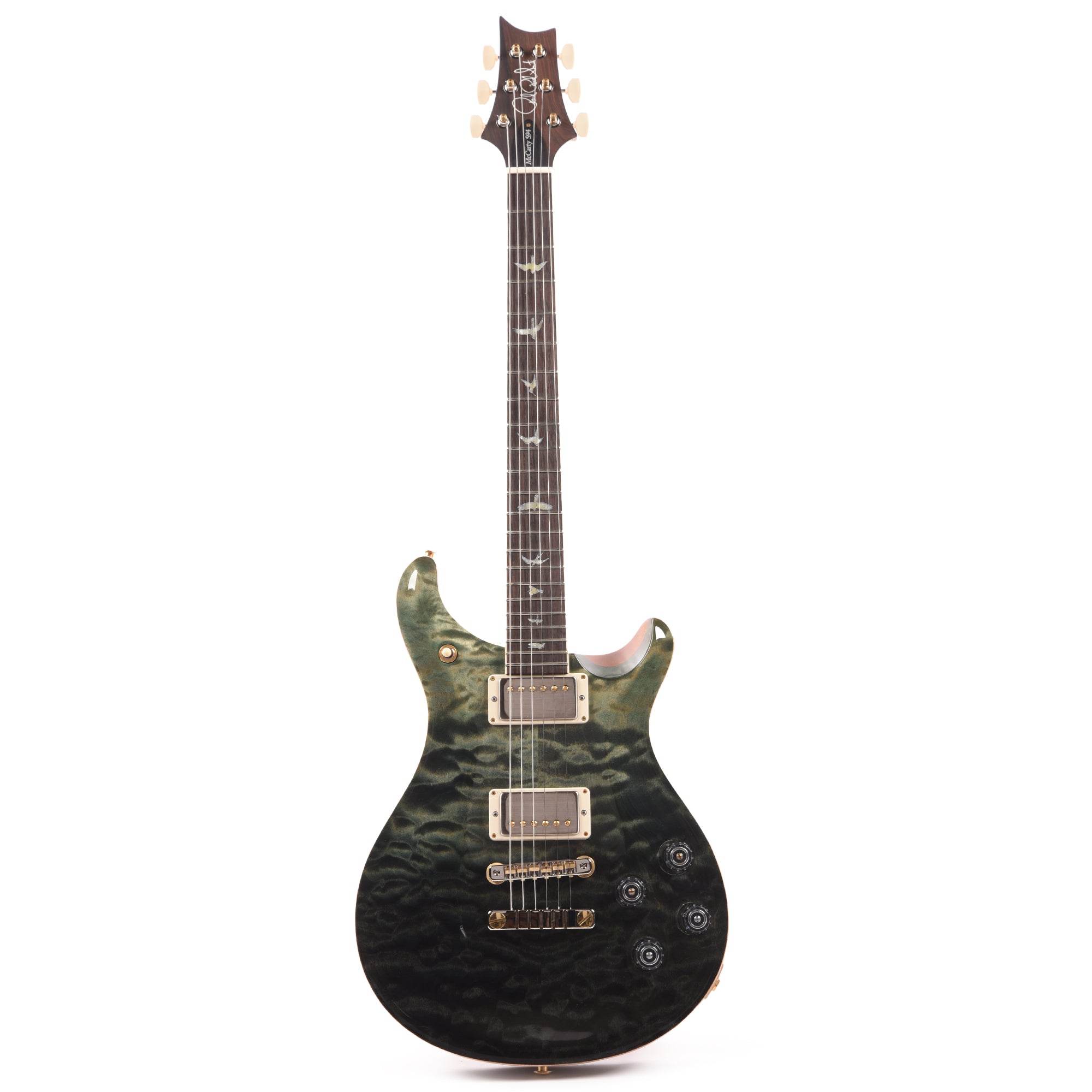 PRS Wood Library McCarty 594 10-Top Quilt Trampas Green Fade w/Figured Stained Maple Neck & Cocobolo Fingerboard