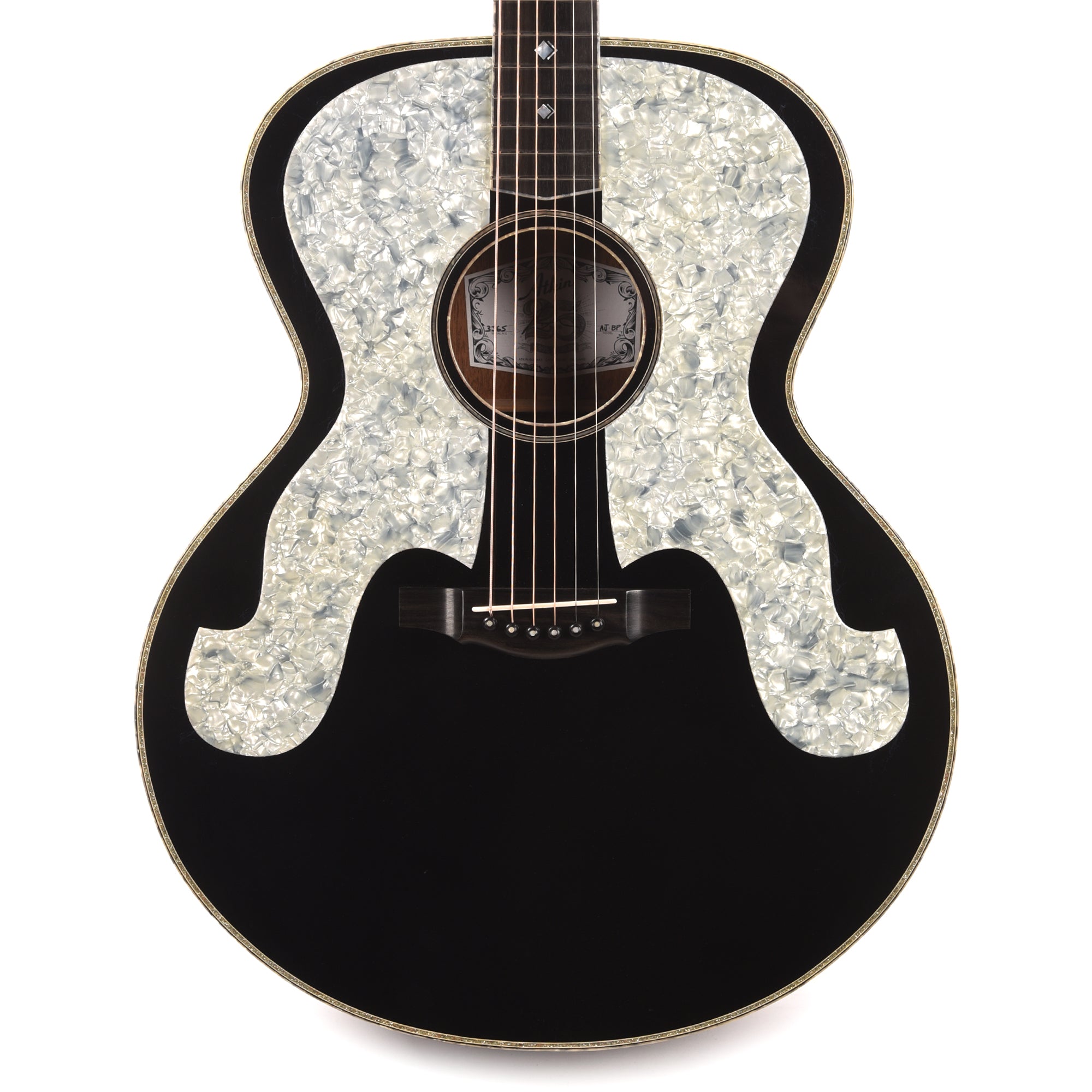 Atkin AJ Black Pearl Baked Sitka/AAA Flamed Maple Aged Black w/Glitter Purfling