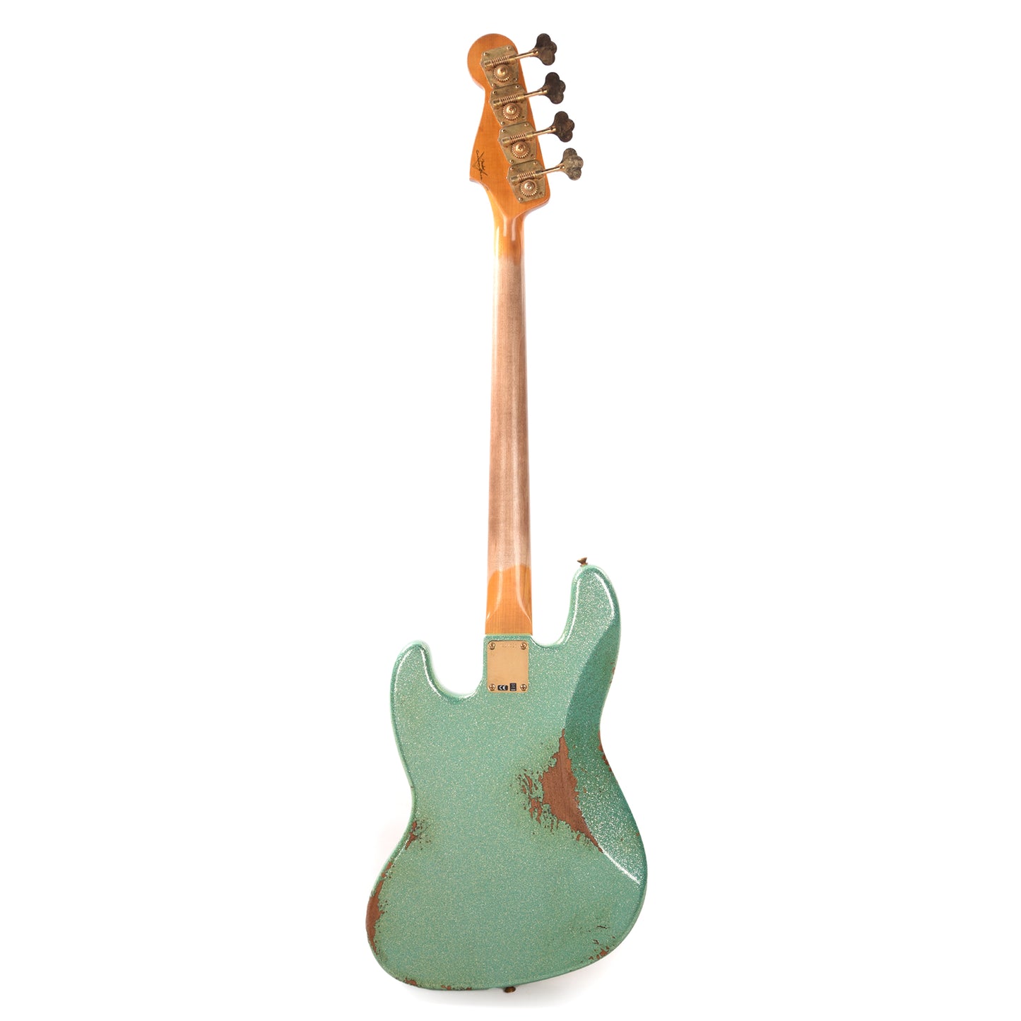 Fender Custom Shop 1960 Jazz Bass Heavy Relic Aged Sea Foam Green Sparkle w/Painted Headcap & Gold Hardware