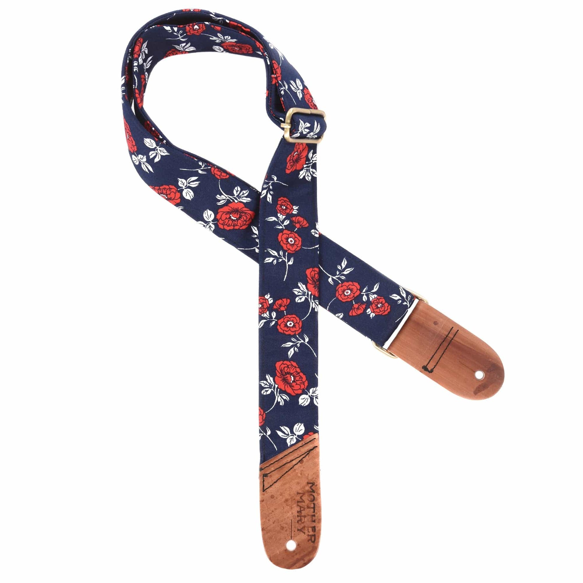 Mother Mary Navy Blue Red Floral Strap Accessories / Straps