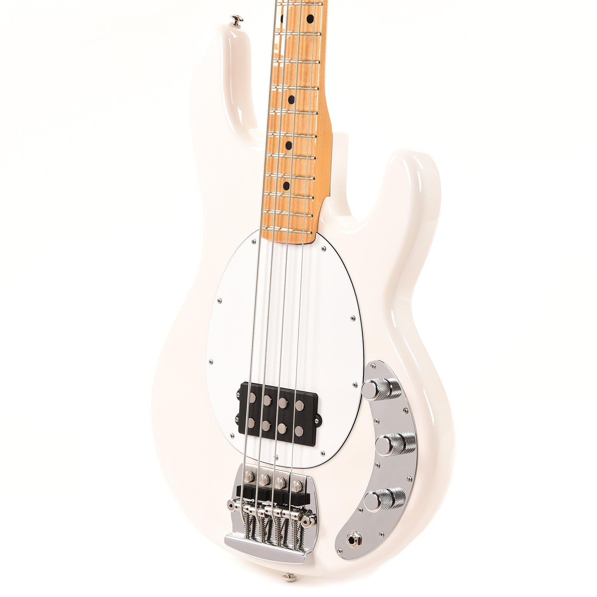 Music Man Retro 70s StingRay Bass White Bass Guitars / 4-String