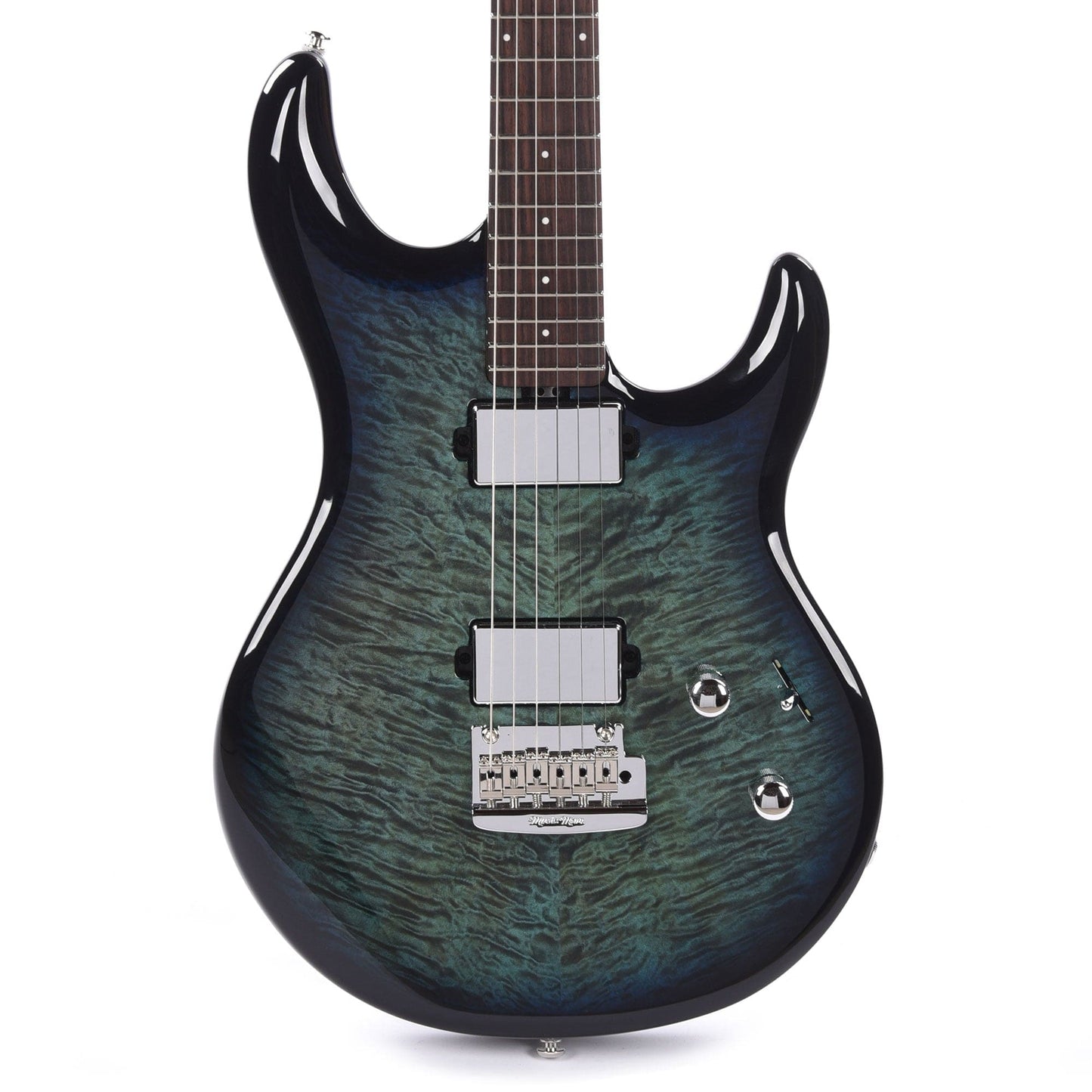 Music Man Luke 4 Maple Top HH Blue Flame w/Roasted Figured Maple Neck Electric Guitars / Solid Body