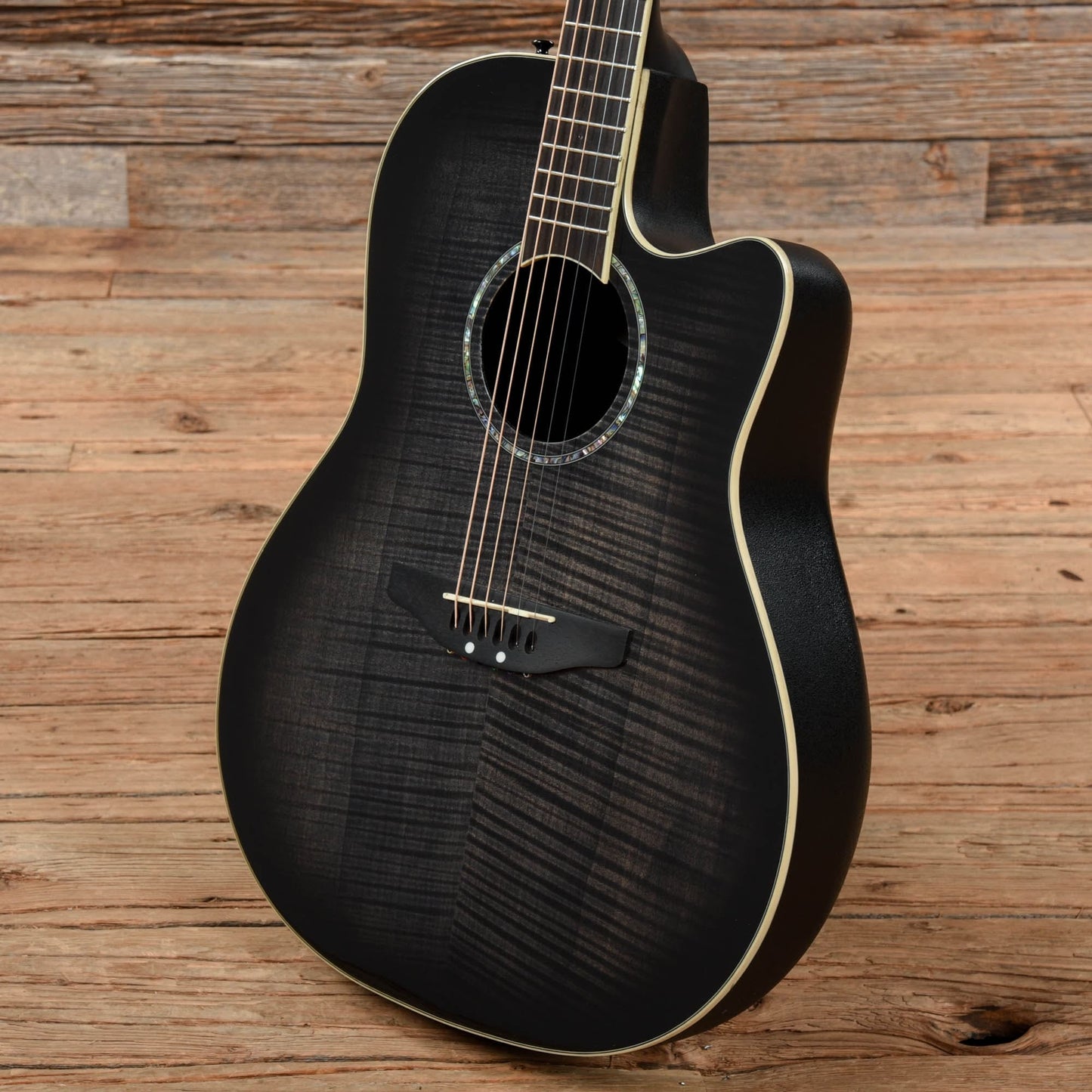 Ovation Celebrity CC24 Transparent Black Acoustic Guitars / Built-in Electronics