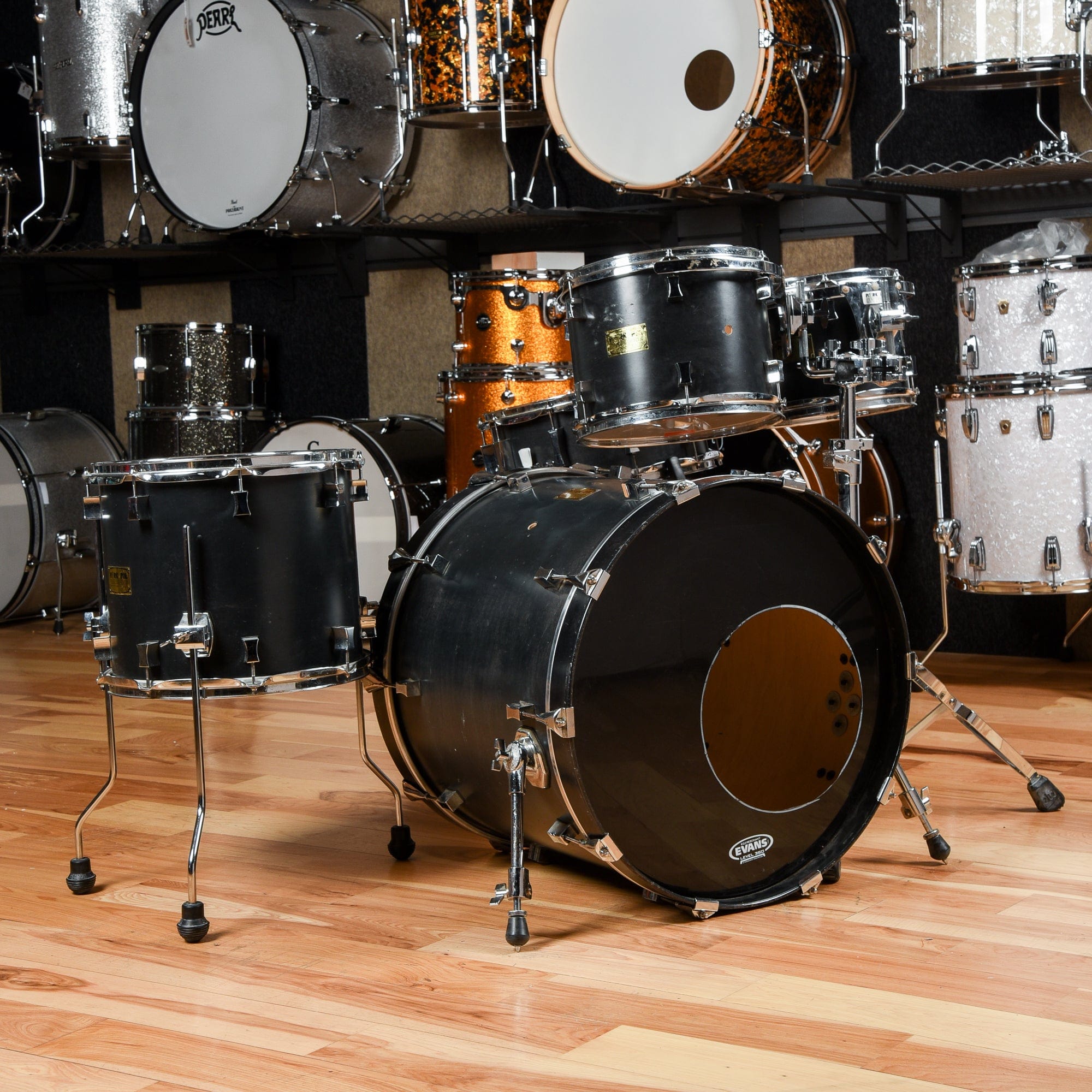 Pork Pie USA Maple Custom 10/12/14/22/6x14 Drum Kit 5pc Ebony ...