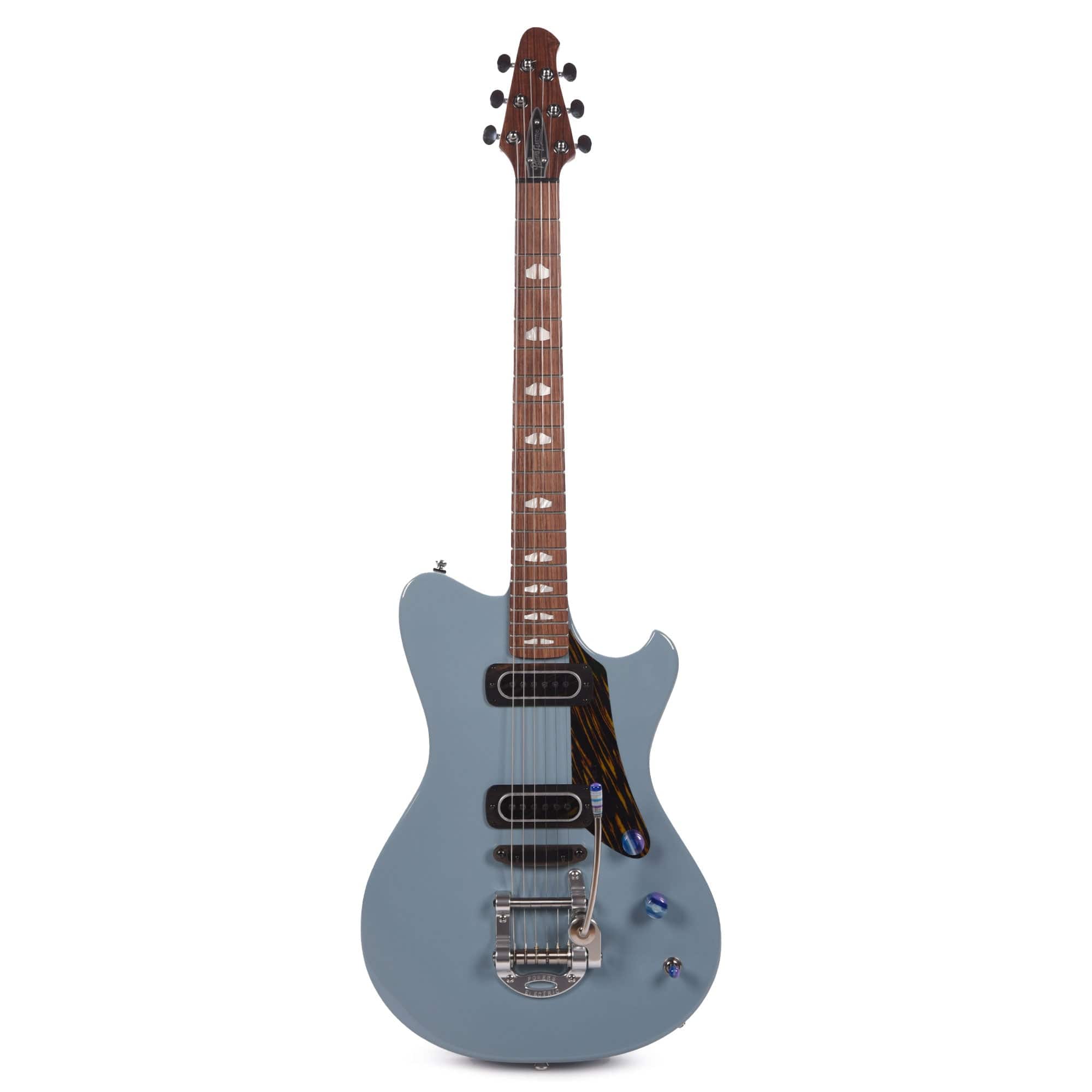 Powers Electric A-Type Pearl Meissen Blue w/PF42 Pickups & Firestripe PIckguard Electric Guitars / Solid Body