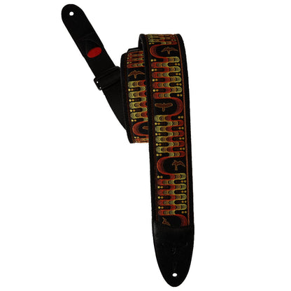 PRS 2.4" Padded Guitar Strap w/FLASH Custom Jacquard Birds Wavelength Orange Accessories / Straps