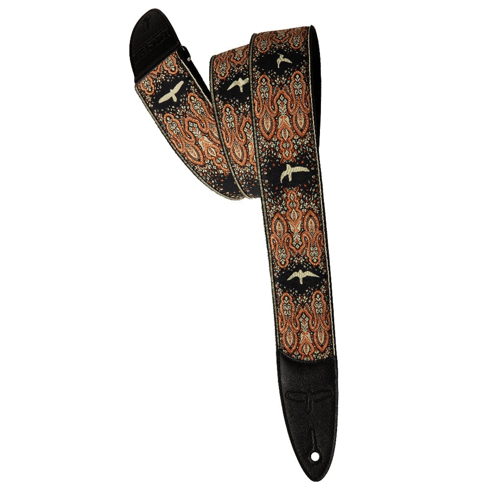 PRS 2" Guitar Strap Custom Jacquard Birds Fleur Peach Accessories / Straps