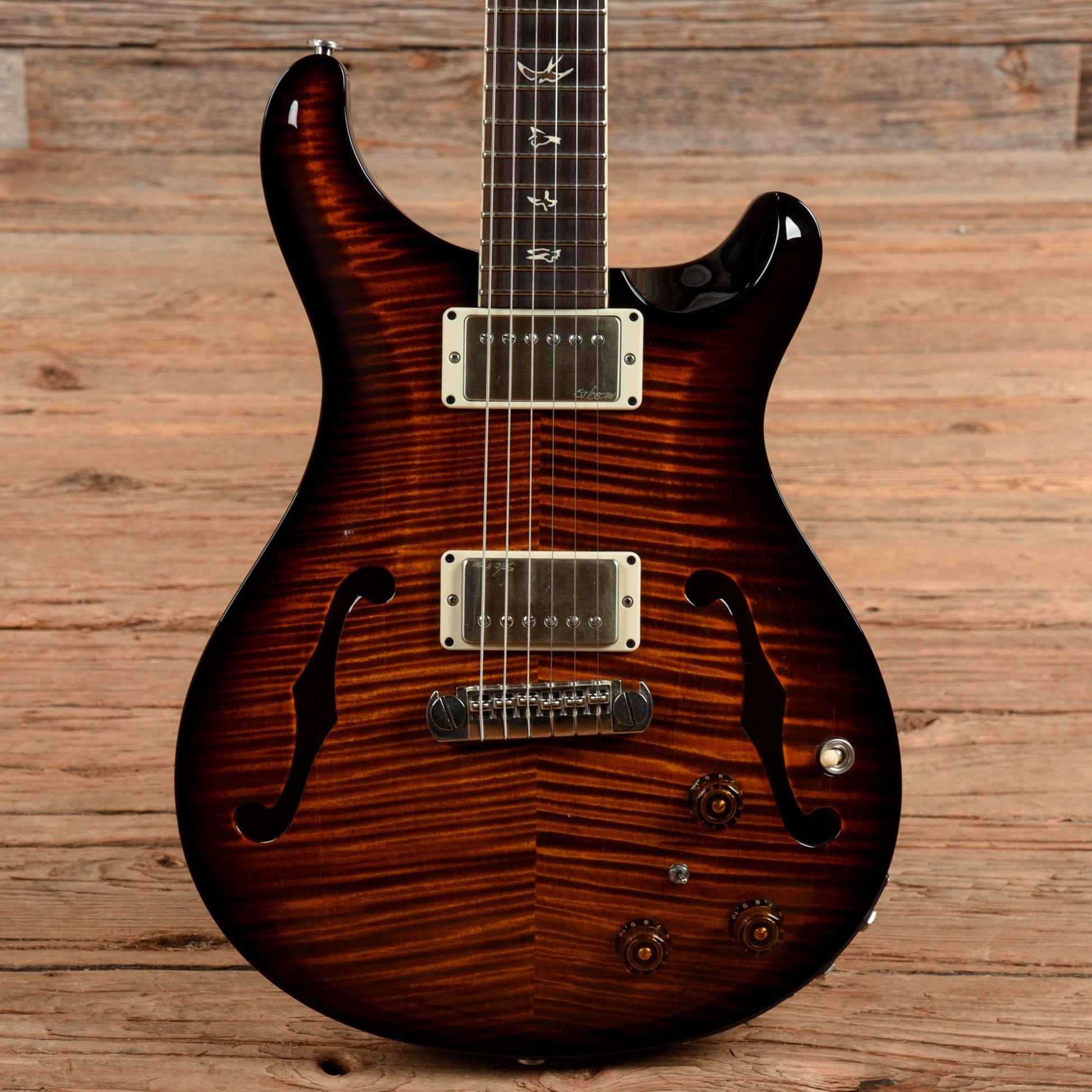 PRS Hollowbody II Piezo 10-Top Black Gold Burst 2012 Electric Guitars / Hollow Body