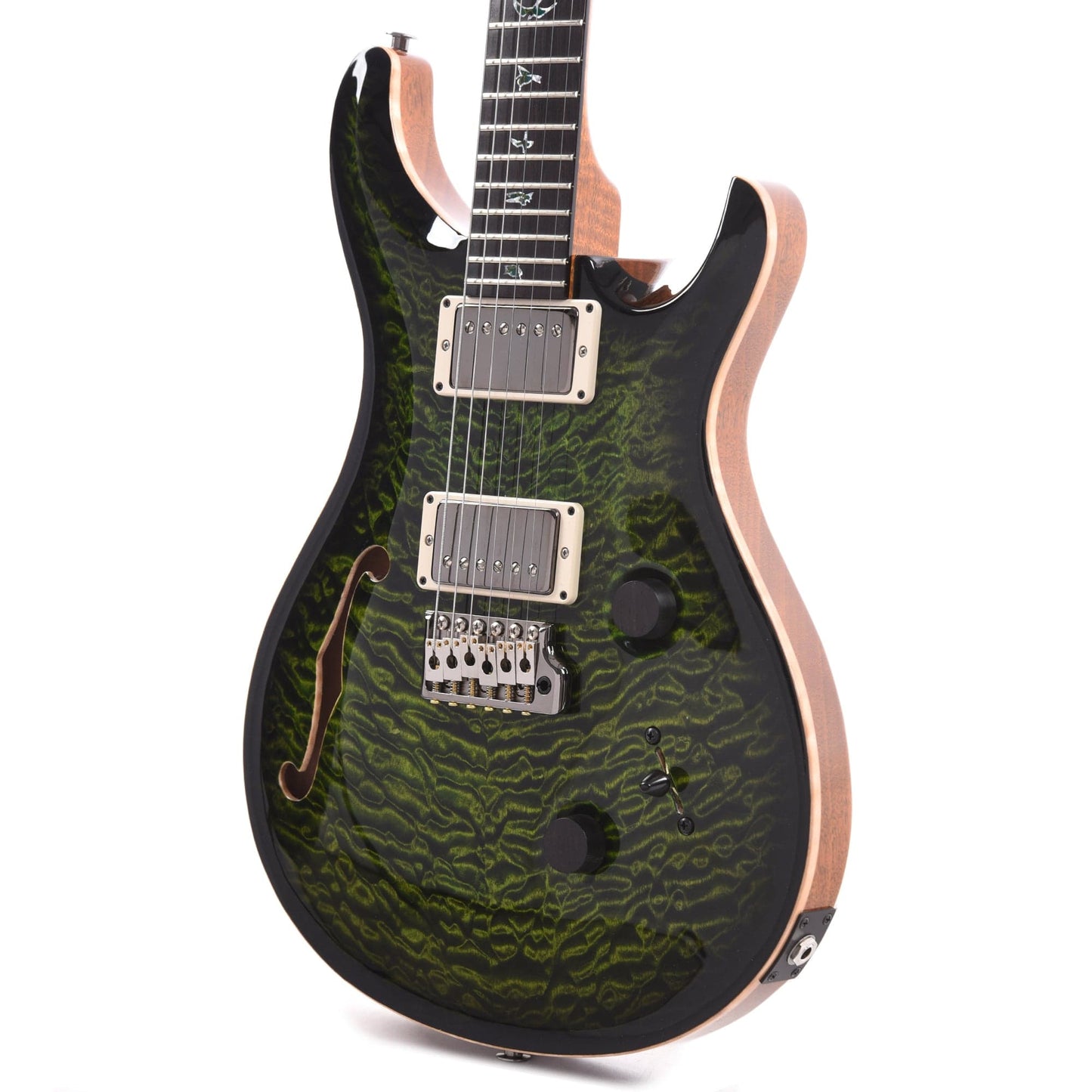 PRS Private Stock #10445 Custom 24 Semi-Hollow Jade Smoked Burst Quilt Maple w/Figured Mahogany Neck & African Blackwood Fingerboard Electric Guitars / Semi-Hollow