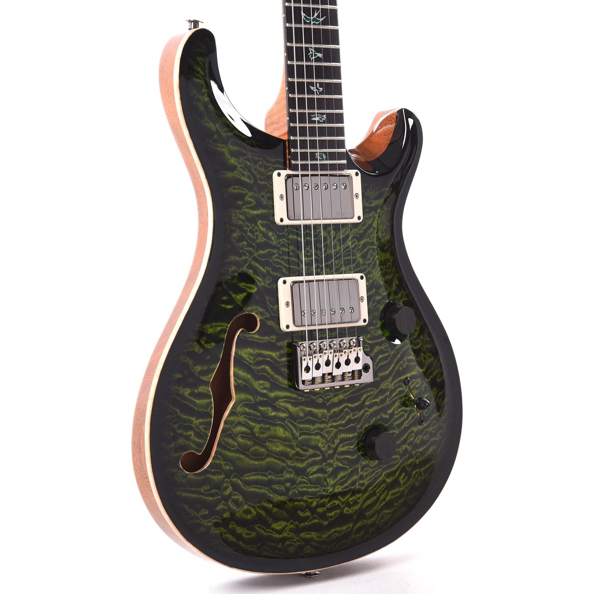 PRS Private Stock #10445 Custom 24 Semi-Hollow Jade Smoked Burst Quilt Maple w/Figured Mahogany Neck & African Blackwood Fingerboard Electric Guitars / Semi-Hollow