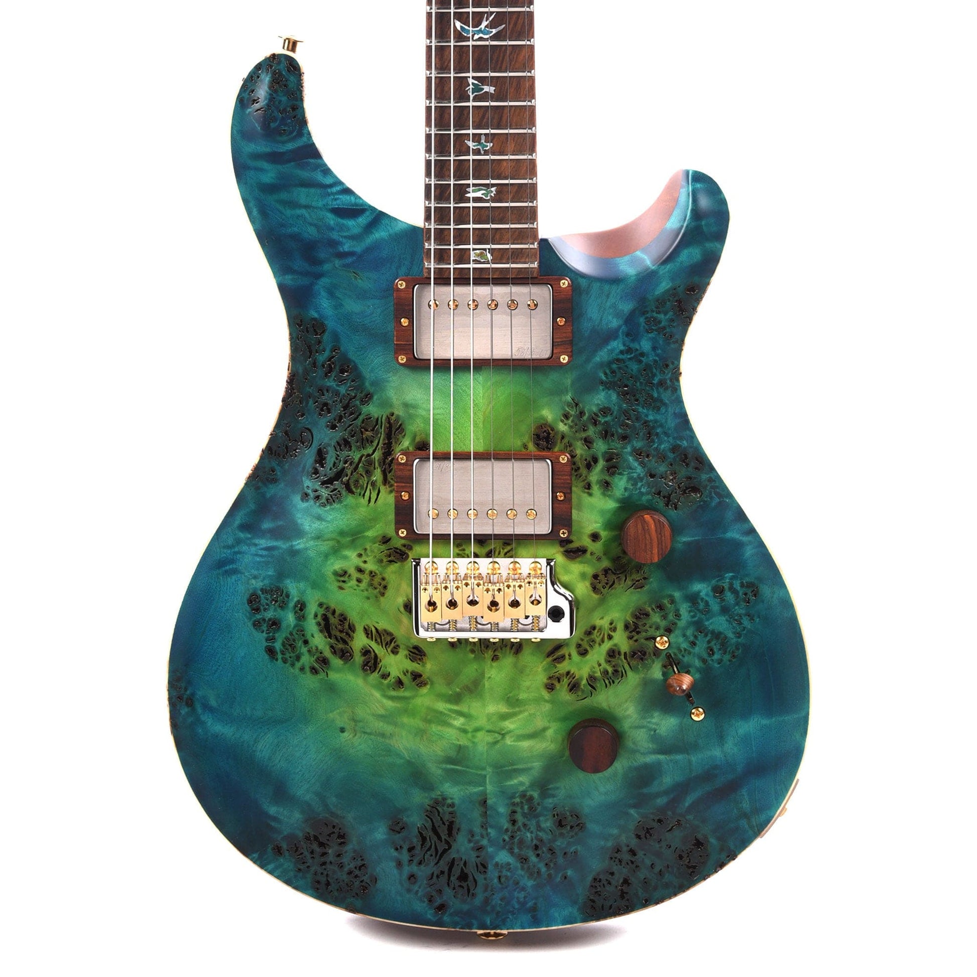 PRS Private Stock #10443 Custom 24 Laguna Glow Poplar Burl w/Cocobolo Fingerboard & Stained Gradated Curly Maple Birds Electric Guitars / Solid Body