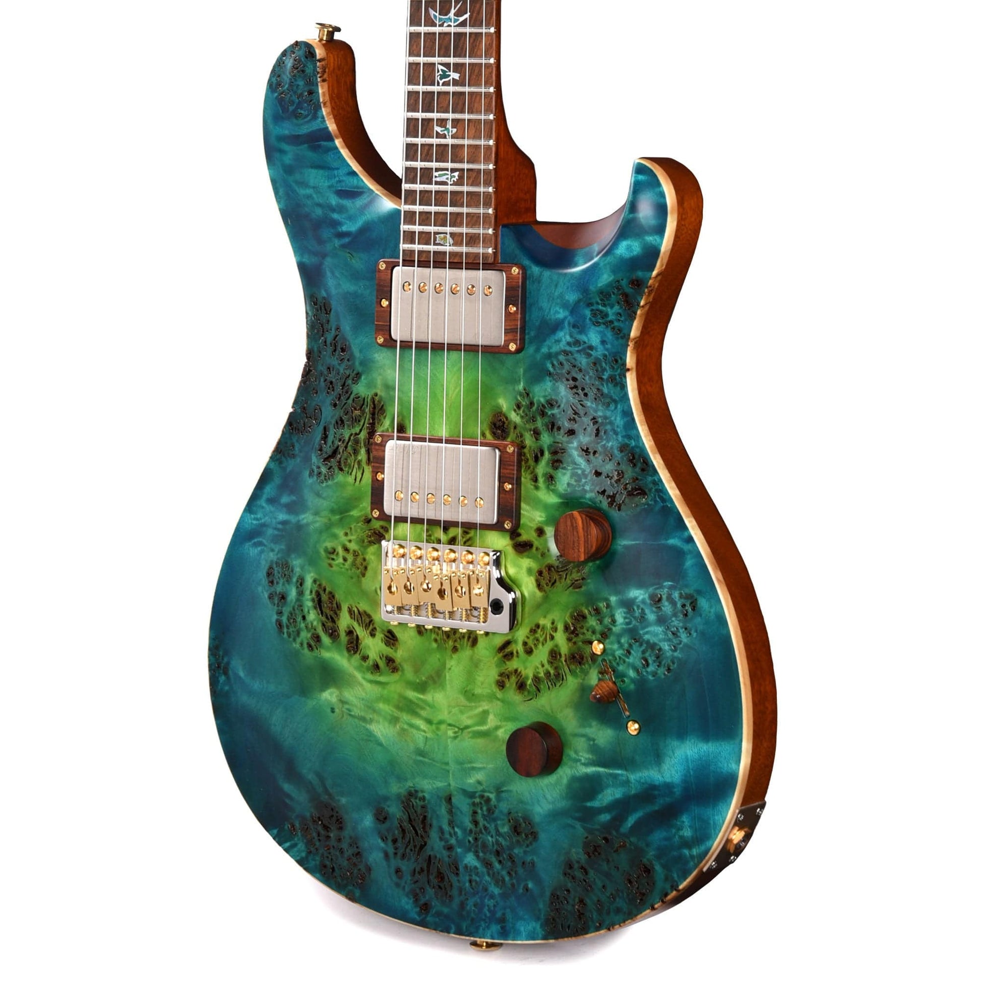 PRS Private Stock #10443 Custom 24 Laguna Glow Poplar Burl w/Cocobolo Fingerboard & Stained Gradated Curly Maple Birds Electric Guitars / Solid Body