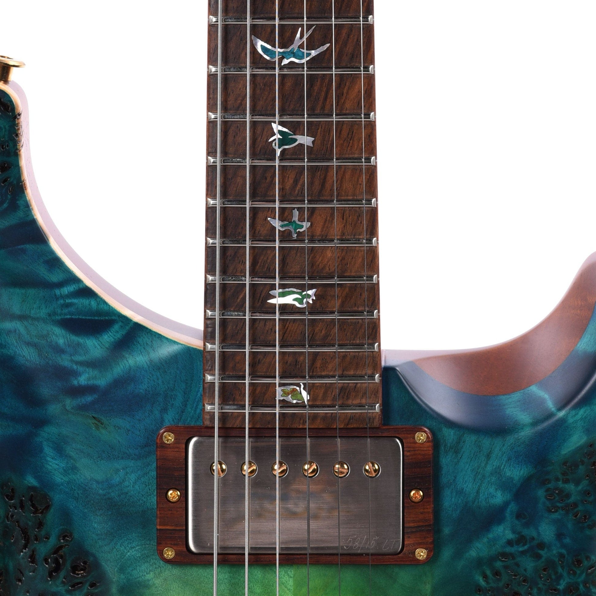 PRS Private Stock #10443 Custom 24 Laguna Glow Poplar Burl w/Cocobolo Fingerboard & Stained Gradated Curly Maple Birds Electric Guitars / Solid Body