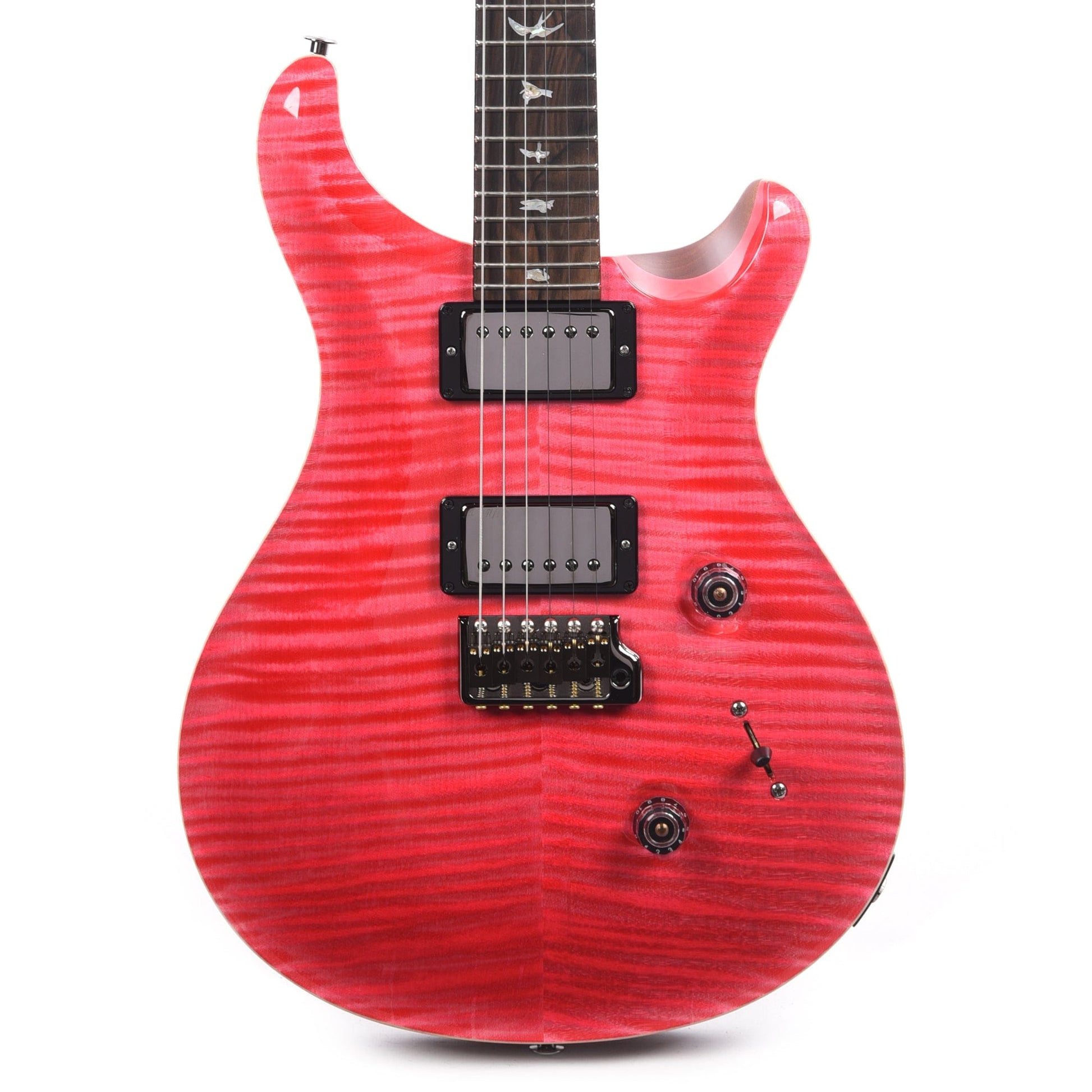 PRS Wood Library Custom 24 10-Top Flame Bonnie Pink w/Ziricote Fingerboard & Smoked Black Hardware Electric Guitars / Solid Body