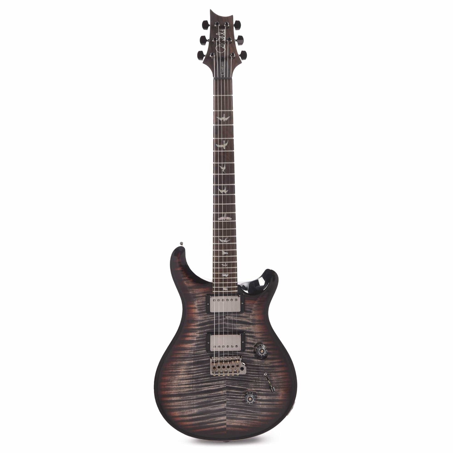 PRS Wood Library Custom 24 10-Top Flame Charcoal Tri-Color Burst w/Ziricote Fingerboard & Smoked Black Hardware Electric Guitars / Solid Body