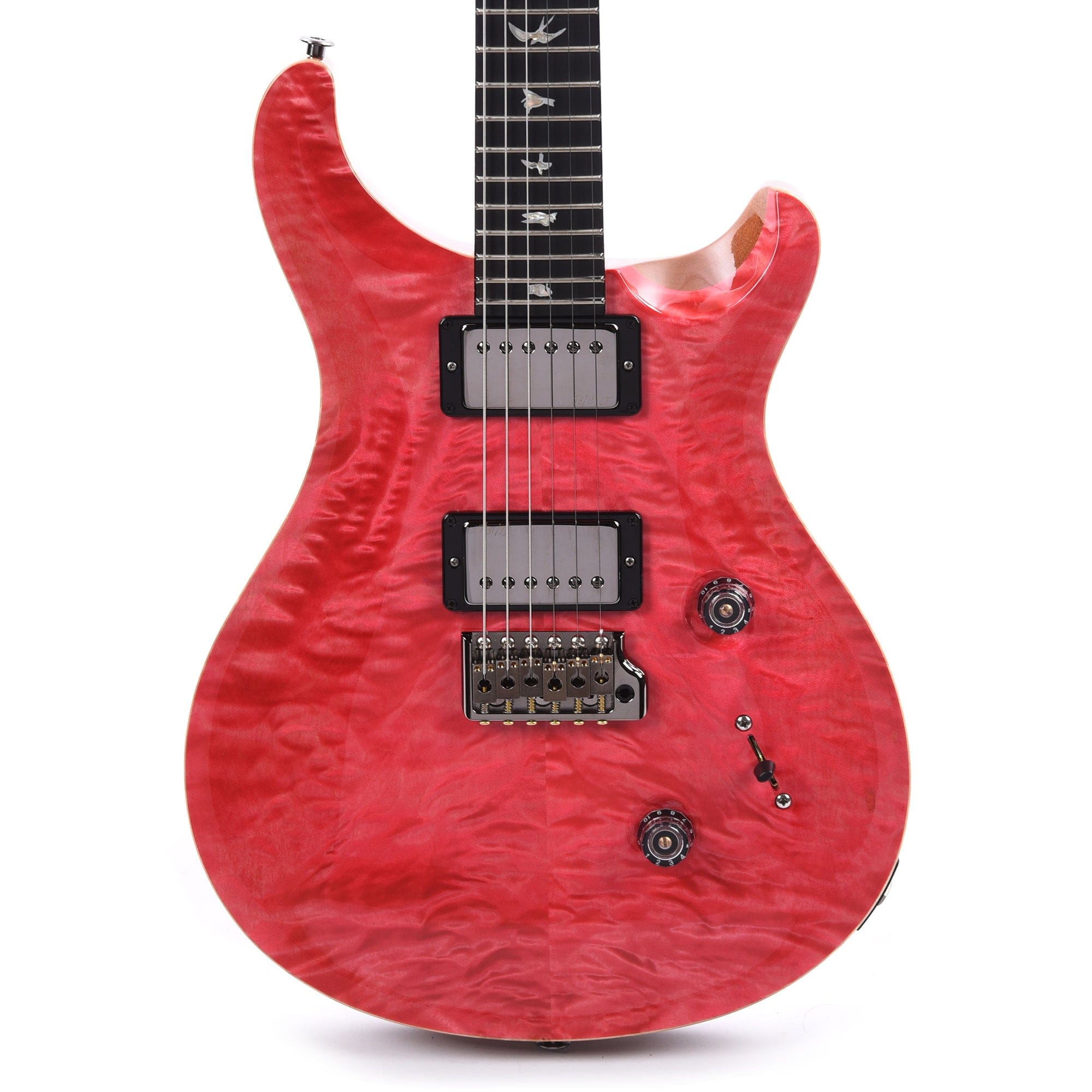 PRS Wood Library Custom 24 10-Top Quilt Bonnie Pink w/Ebony Fingerboard & Smoked Black Hardware Electric Guitars / Solid Body