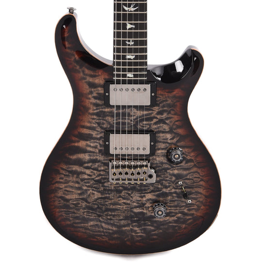 PRS Wood Library Custom 24 10-Top Quilt Charcoal Tri-Color Burst w/Ebony Fingerboard & Smoked Black Hardware Electric Guitars / Solid Body