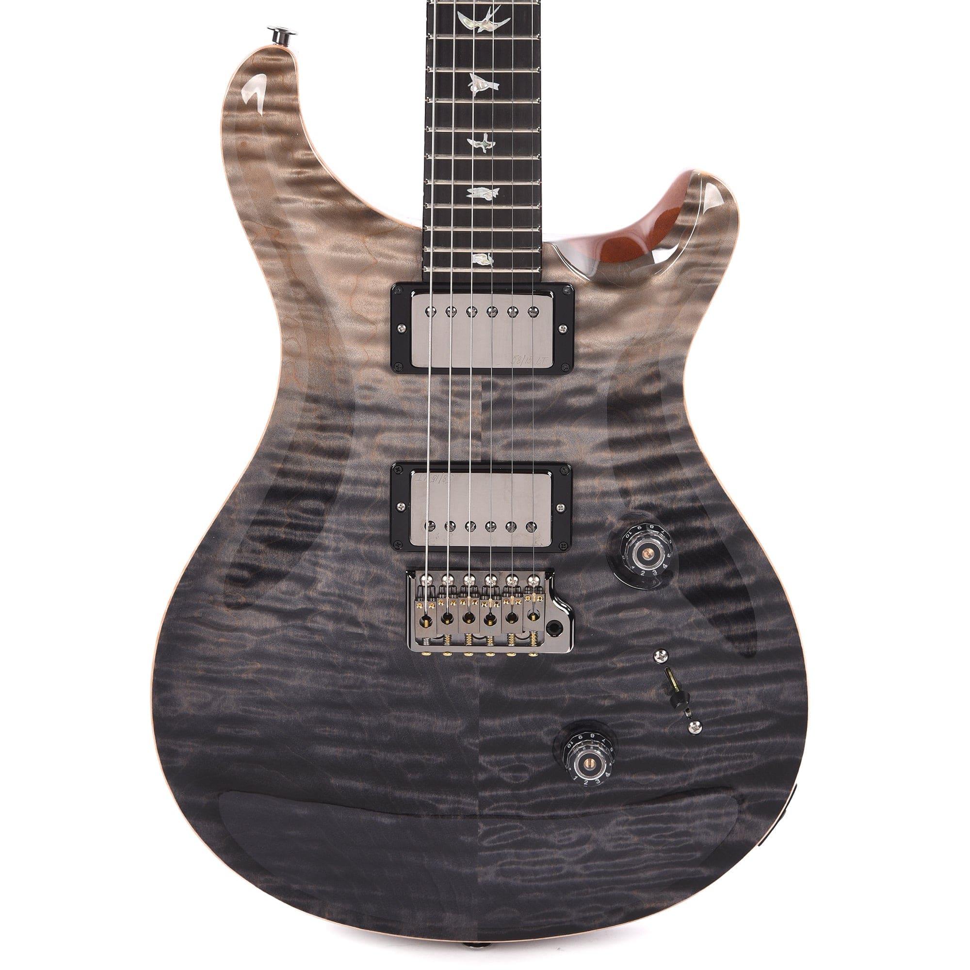 PRS Wood Library Custom 24 10-Top Quilt Gray Black Fade w/Ebony Fingerboard & Smoked Black Hardware Electric Guitars / Solid Body