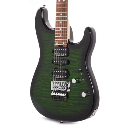 Charvel MJ San Dimas Style 1 HSH FR PF QM Transparent Green Burst