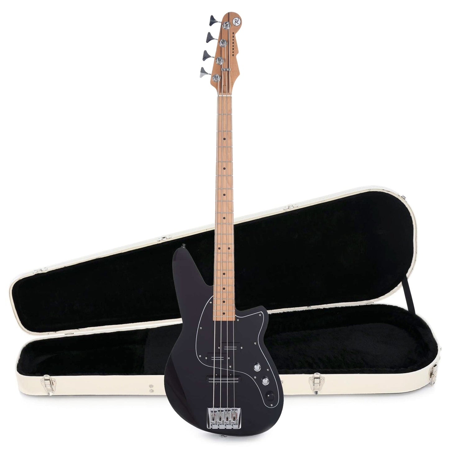 Reverend Decision P Bass Midnight Black Hardshell Case Bundle Bass Guitars / 4-String