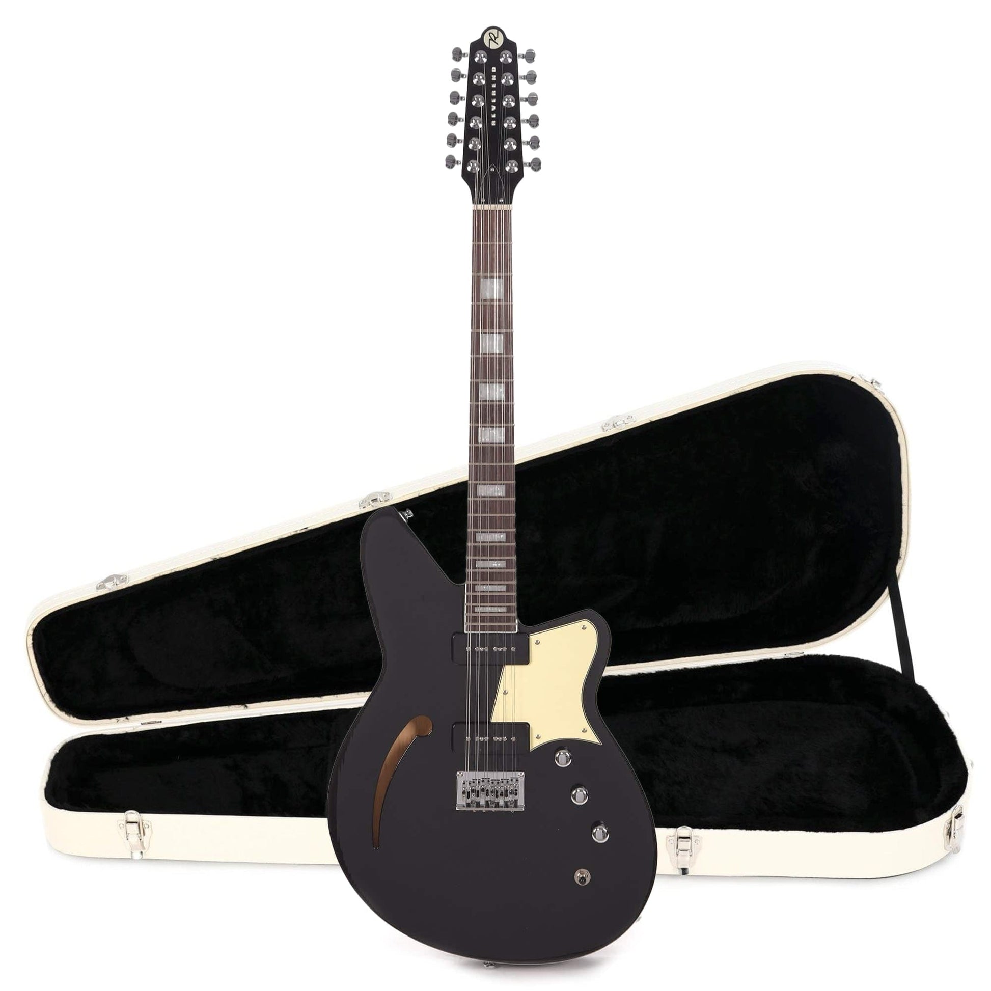 Reverend Airwave 12 Midnight Black Hardshell Case Bundle Electric Guitars / 12-String