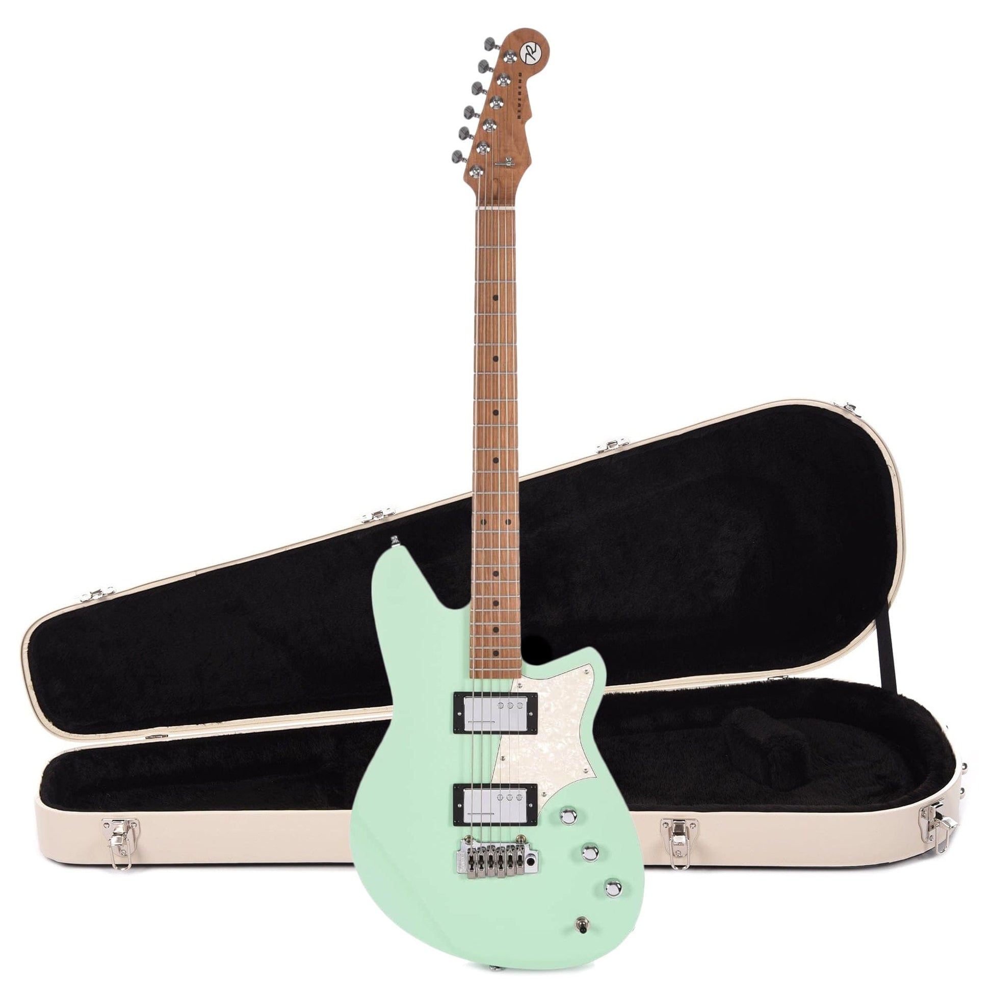 Reverend Descent W Baritone Oceanside Green Hardshell Case Bundle Electric Guitars / Solid Body