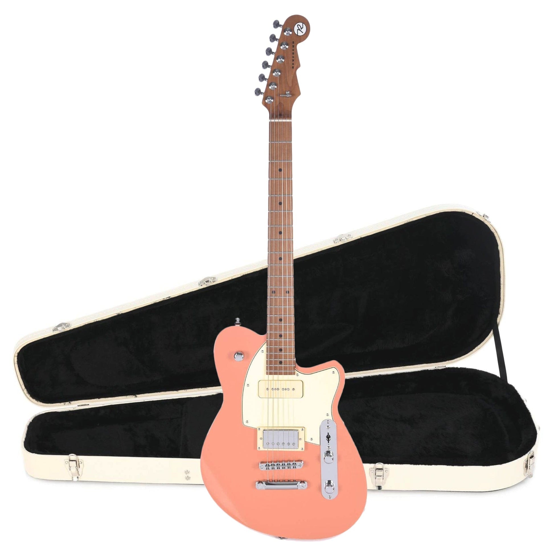 Reverend Double Agent OG Coral LE w/Roasted Maple Neck Hardshell Case Bundle Electric Guitars / Solid Body