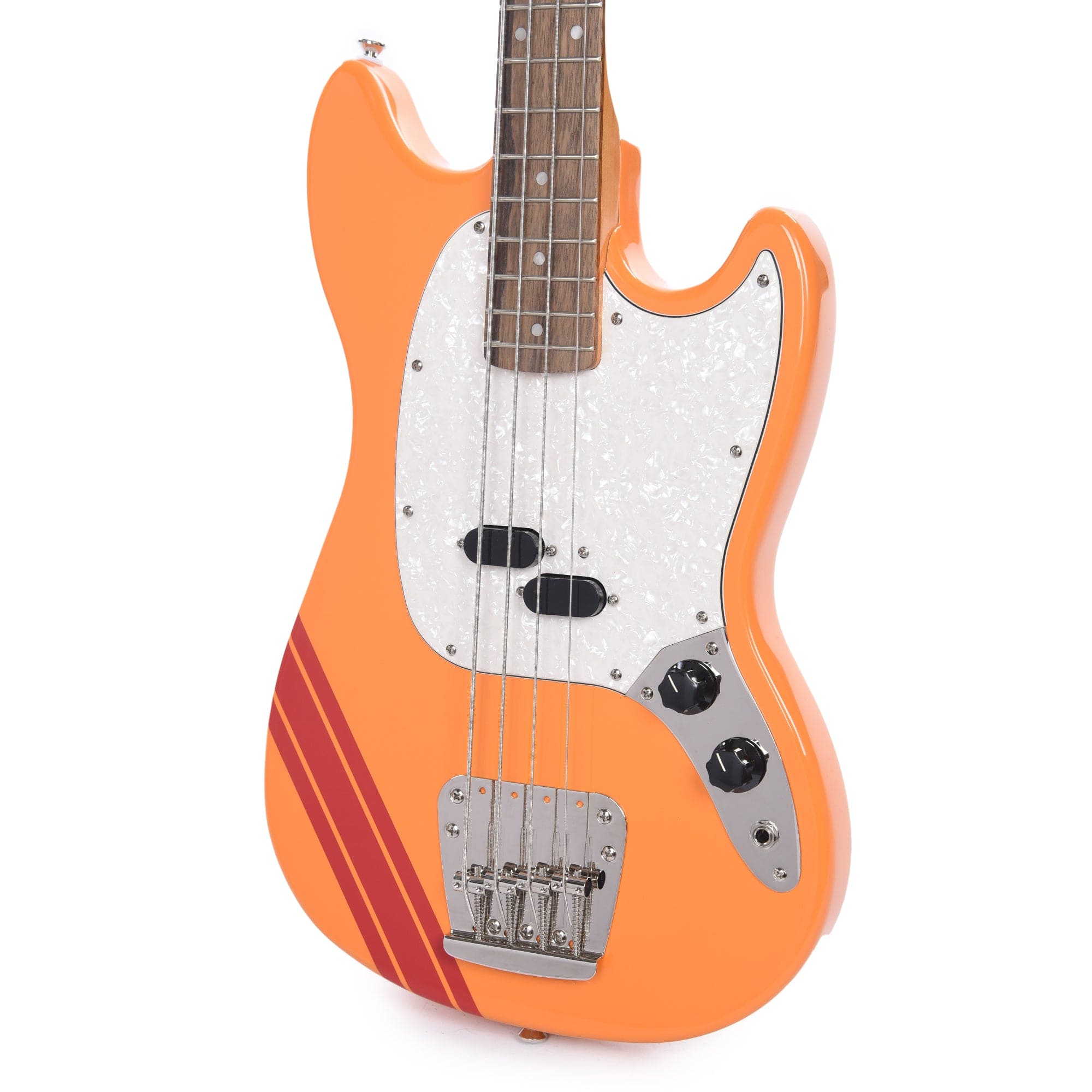 Squier Classic Vibe '60s Competition Mustang Bass Capri Orange w/Dakota Red Stripe Bass Guitars / 4-String