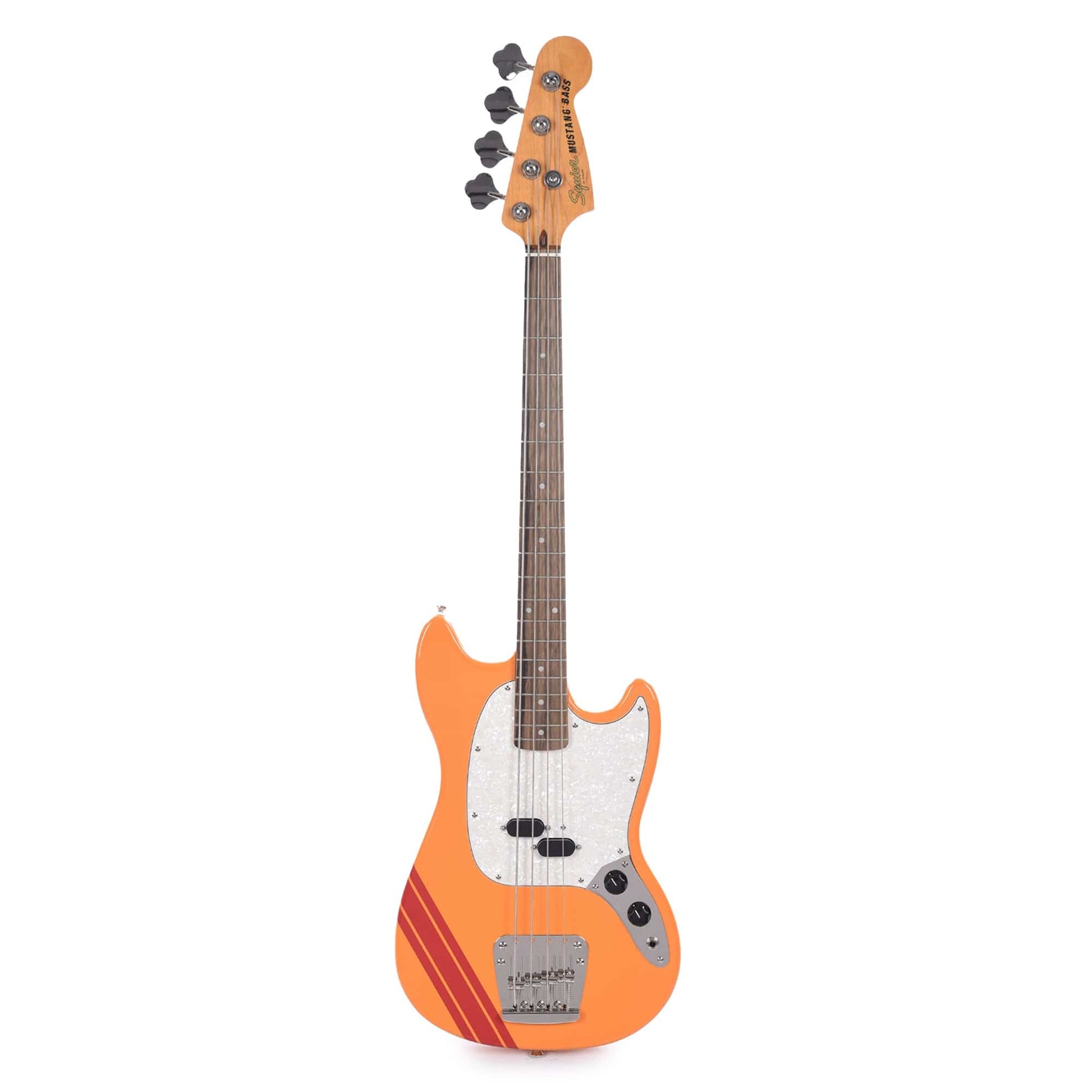 Squier Classic Vibe '60s Competition Mustang Bass Capri Orange w/Dakota Red Stripe Bass Guitars / 4-String