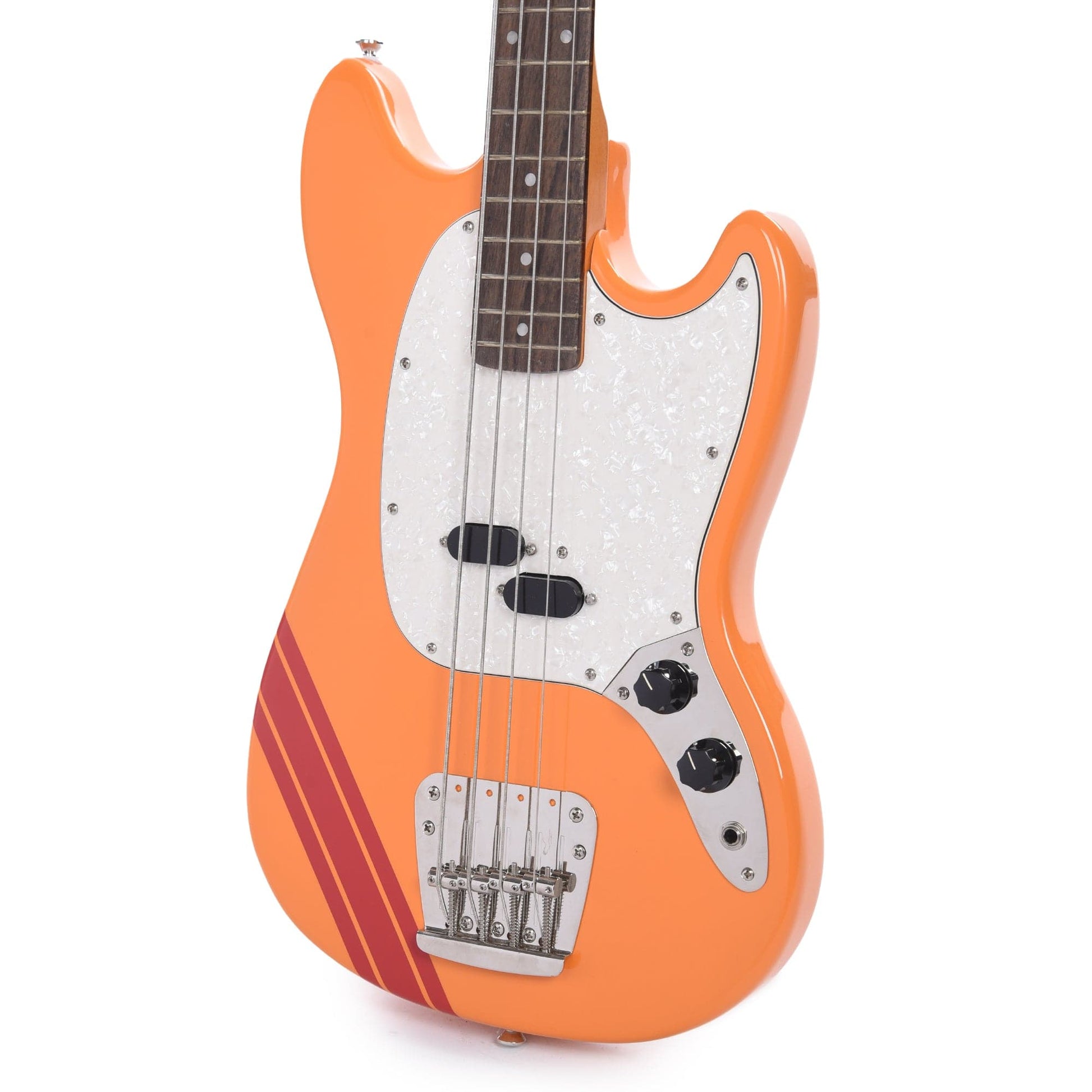 Squier Classic Vibe '60s Competition Mustang Bass Capri Orange w/Dakota Red Stripe Bass Guitars / 4-String