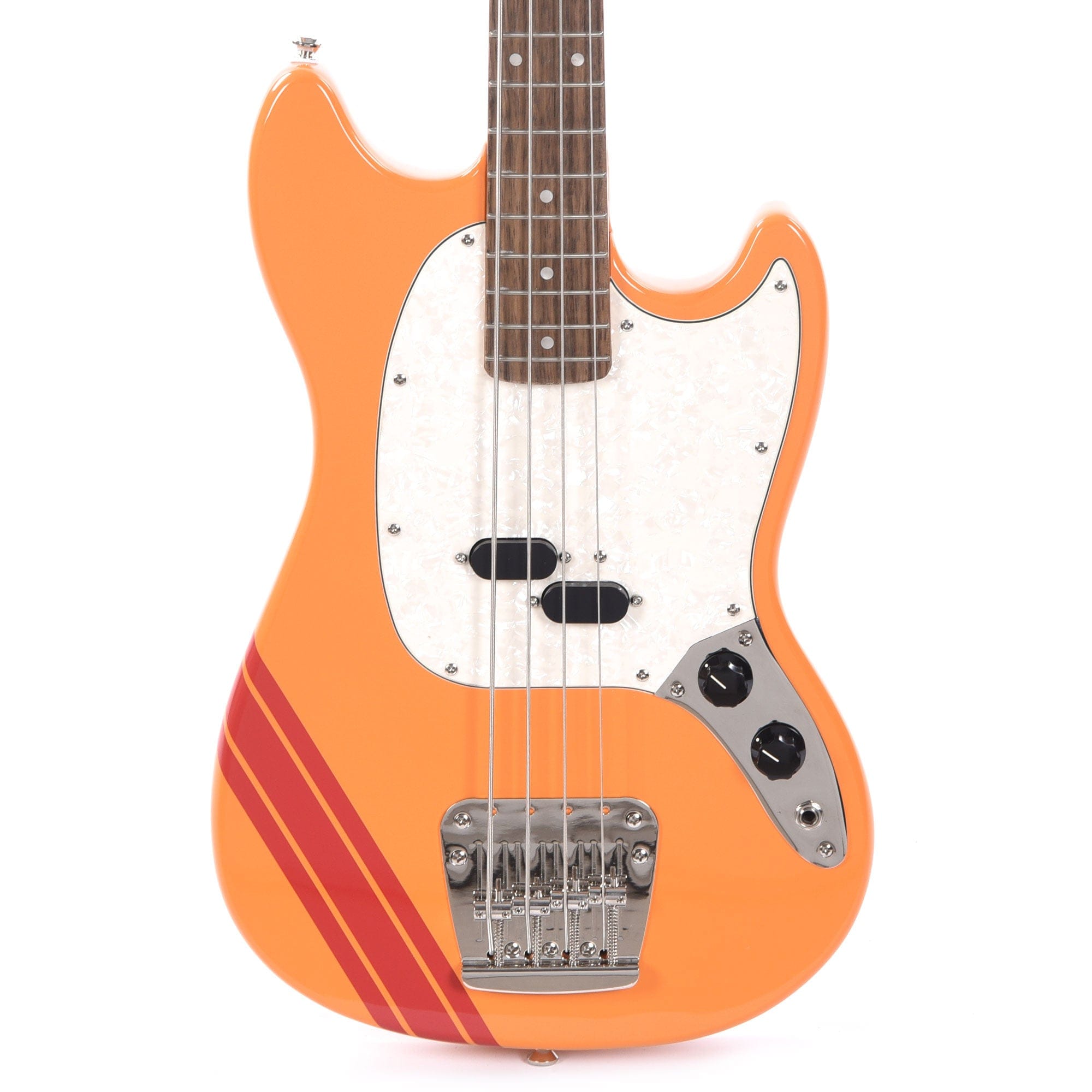 Squier Classic Vibe '60s Competition Mustang Bass Capri Orange w/Dakota Red Stripe Bass Guitars / 4-String