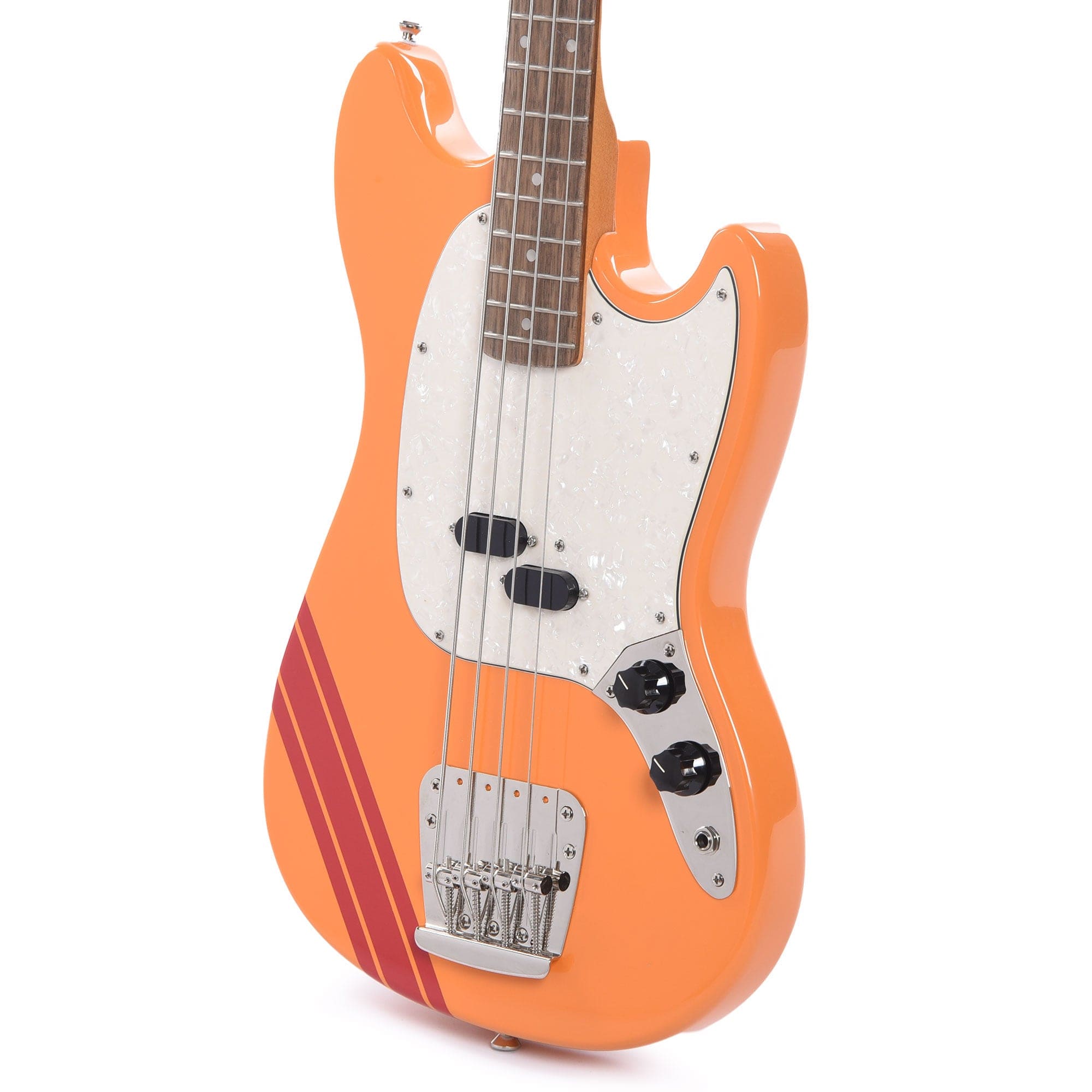 Squier Classic Vibe '60s Competition Mustang Bass Capri Orange w/Dakota Red Stripe Bass Guitars / 4-String