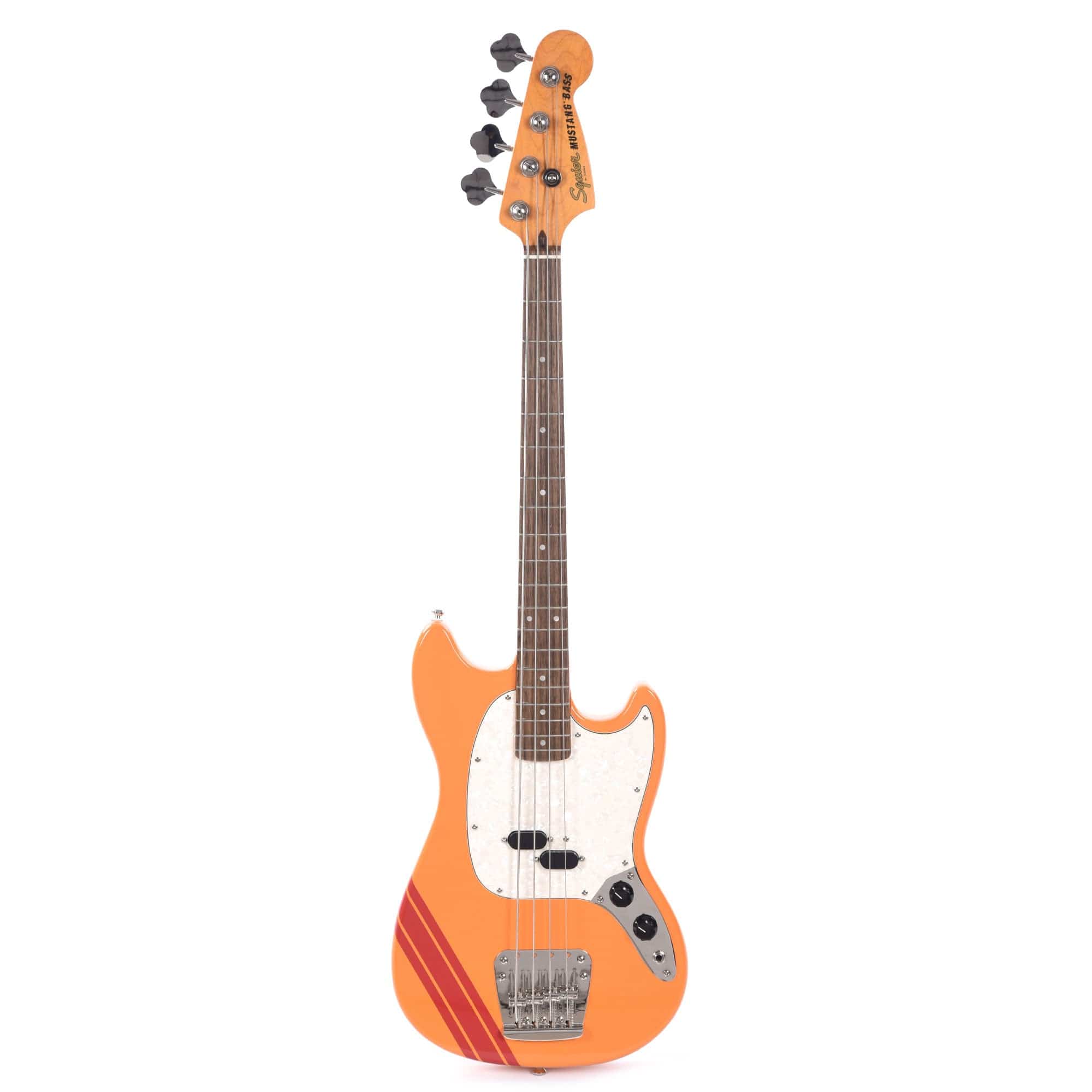 Squier Classic Vibe '60s Competition Mustang Bass Capri Orange w/Dakota Red Stripe Bass Guitars / 4-String