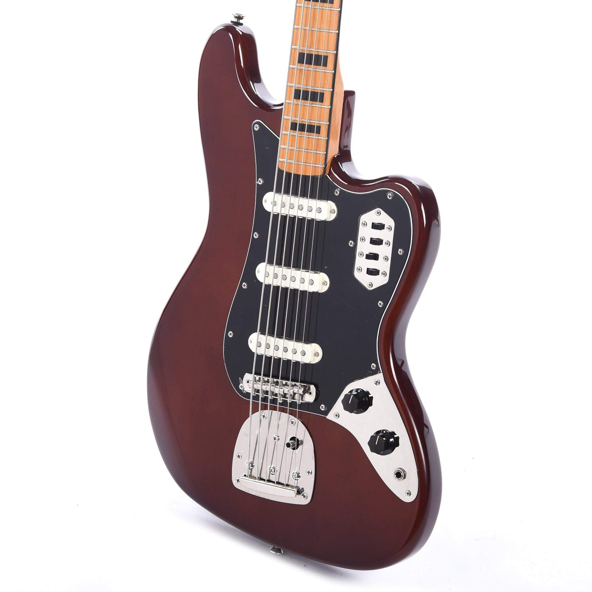 Squier Classic Vibe Bass VI Maple Neck Walnut w/Black Blocks/Binding & 3-Ply Black Bass Guitars / 5-String or More