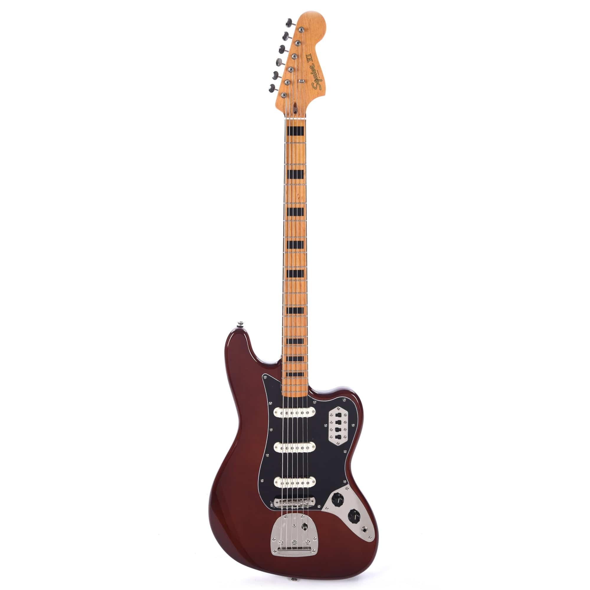 Squier Classic Vibe Bass VI Maple Neck Walnut w/Black Blocks/Binding & 3-Ply Black Bass Guitars / 5-String or More