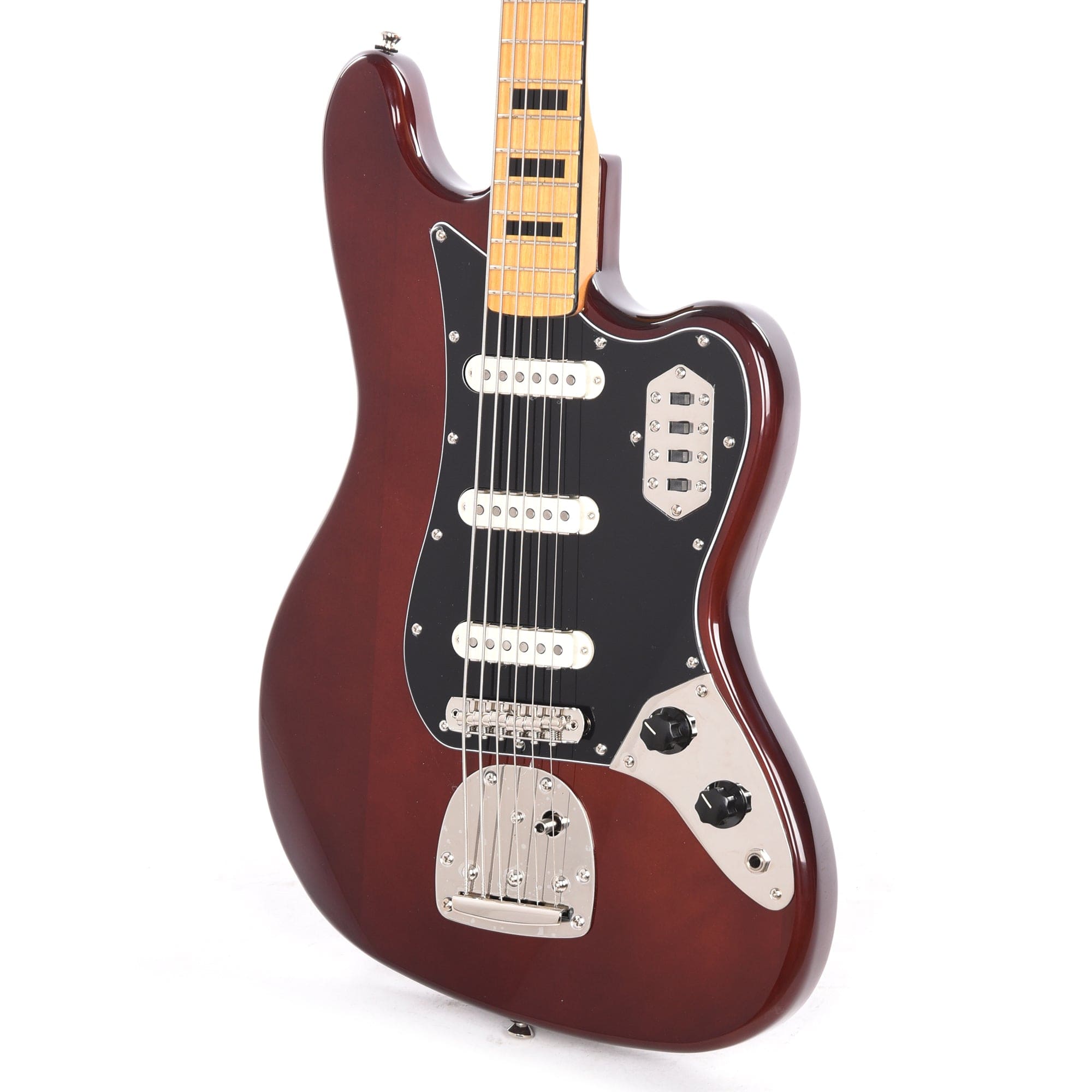 Squier Classic Vibe Bass VI Maple Neck Walnut w/Black Blocks/Binding & 3-Ply Black Bass Guitars / 5-String or More