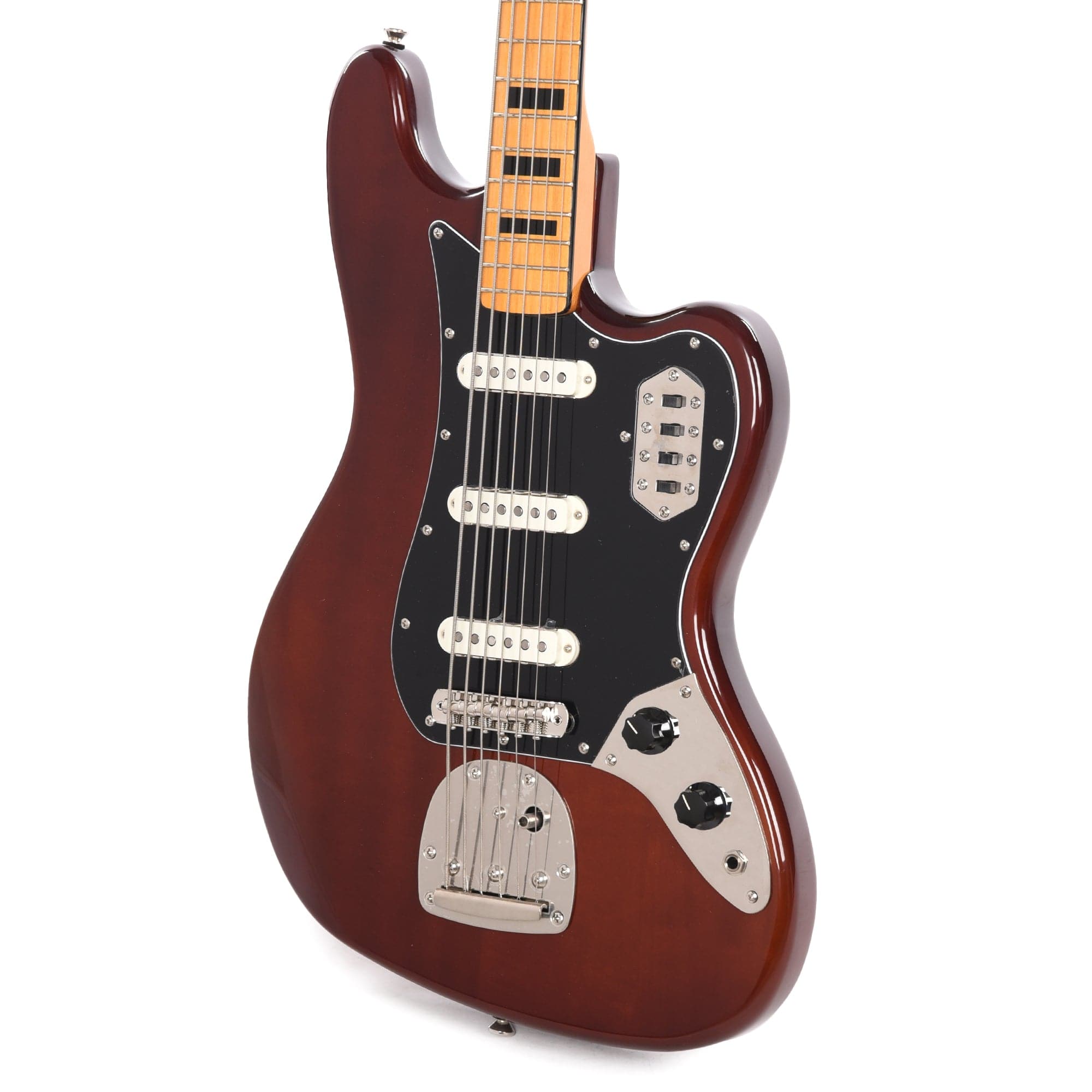 Squier Classic Vibe Bass VI Maple Neck Walnut w/Black Blocks/Binding & 3-Ply Black Bass Guitars / 5-String or More