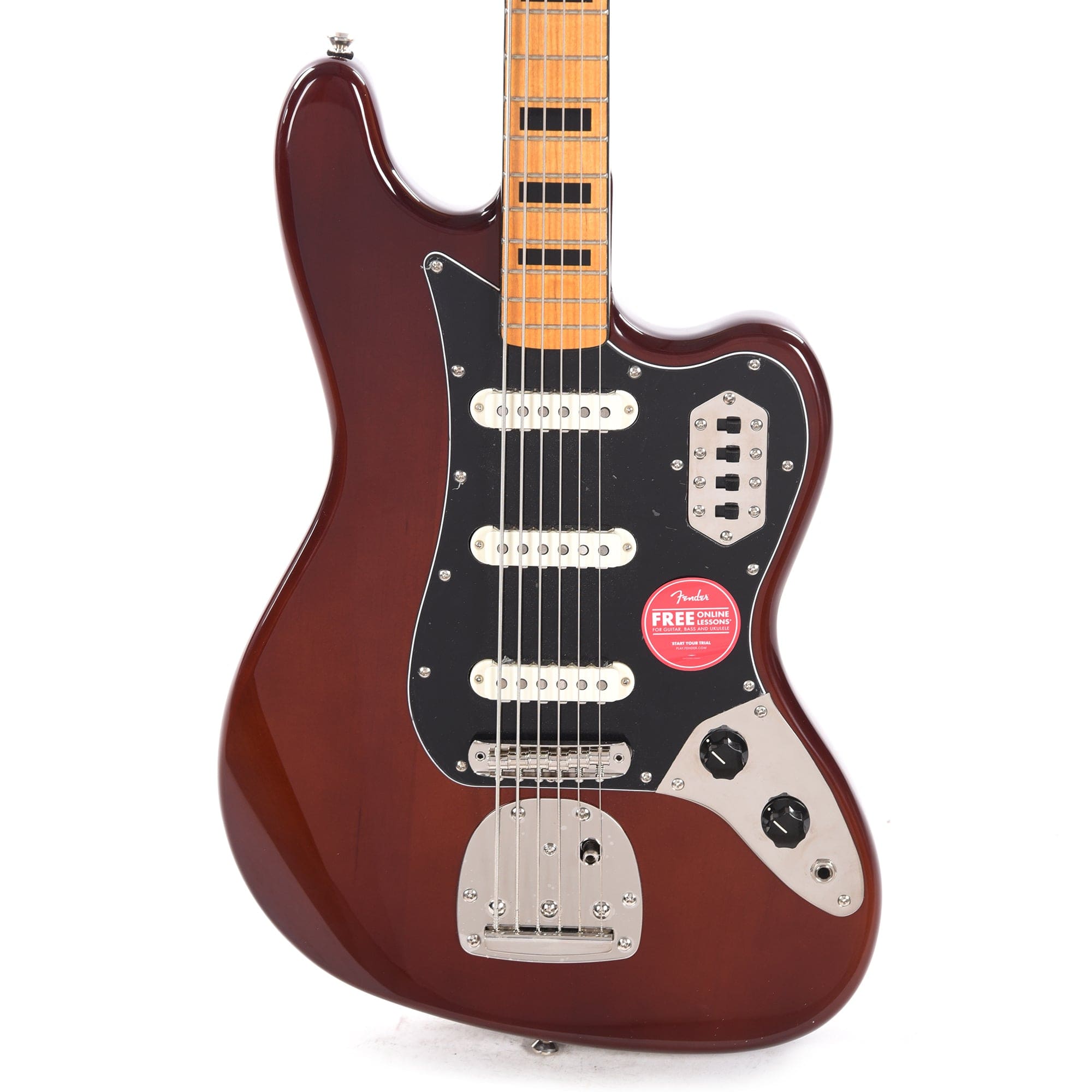 Squier Classic Vibe Bass VI Maple Neck Walnut w/Black Blocks/Binding & 3-Ply Black Bass Guitars / 5-String or More