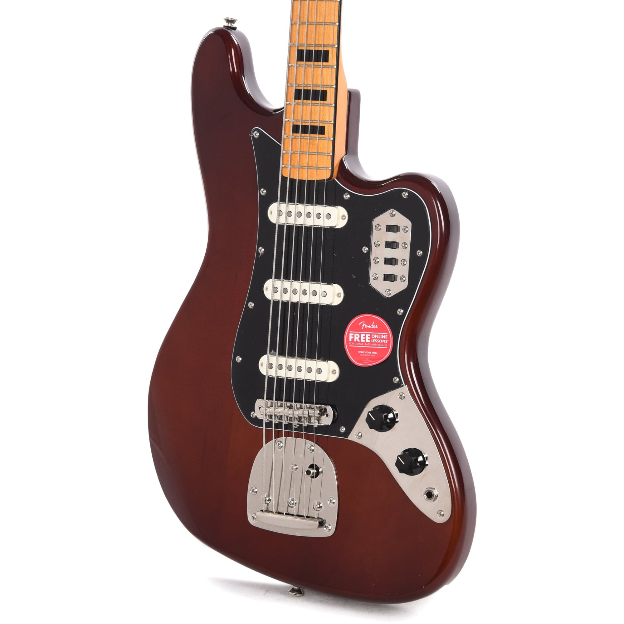 Squier Classic Vibe Bass VI Maple Neck Walnut w/Black Blocks/Binding & 3-Ply Black Bass Guitars / 5-String or More