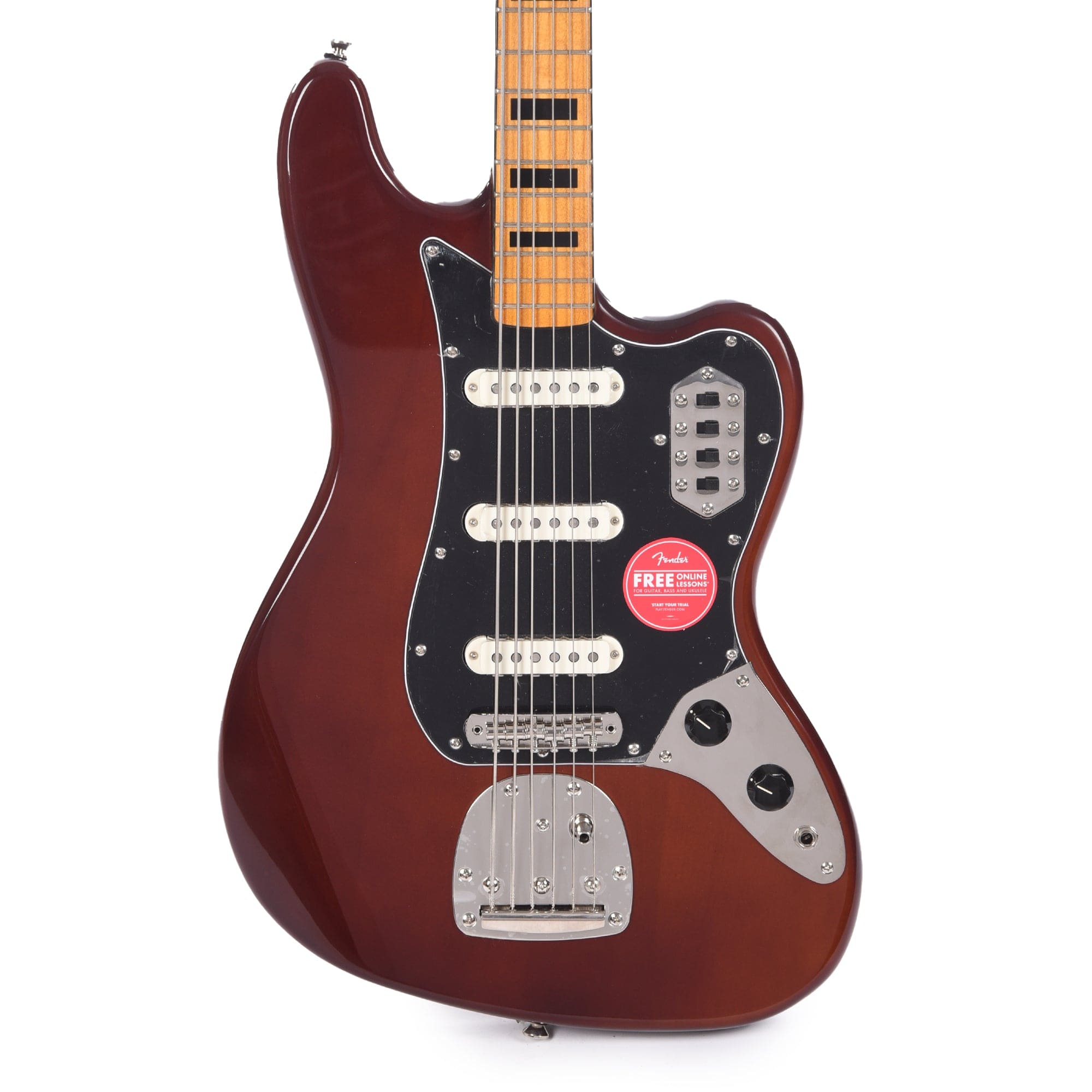 Squier Classic Vibe Bass VI Maple Neck Walnut w/Black Blocks/Binding & 3-Ply Black Bass Guitars / 5-String or More