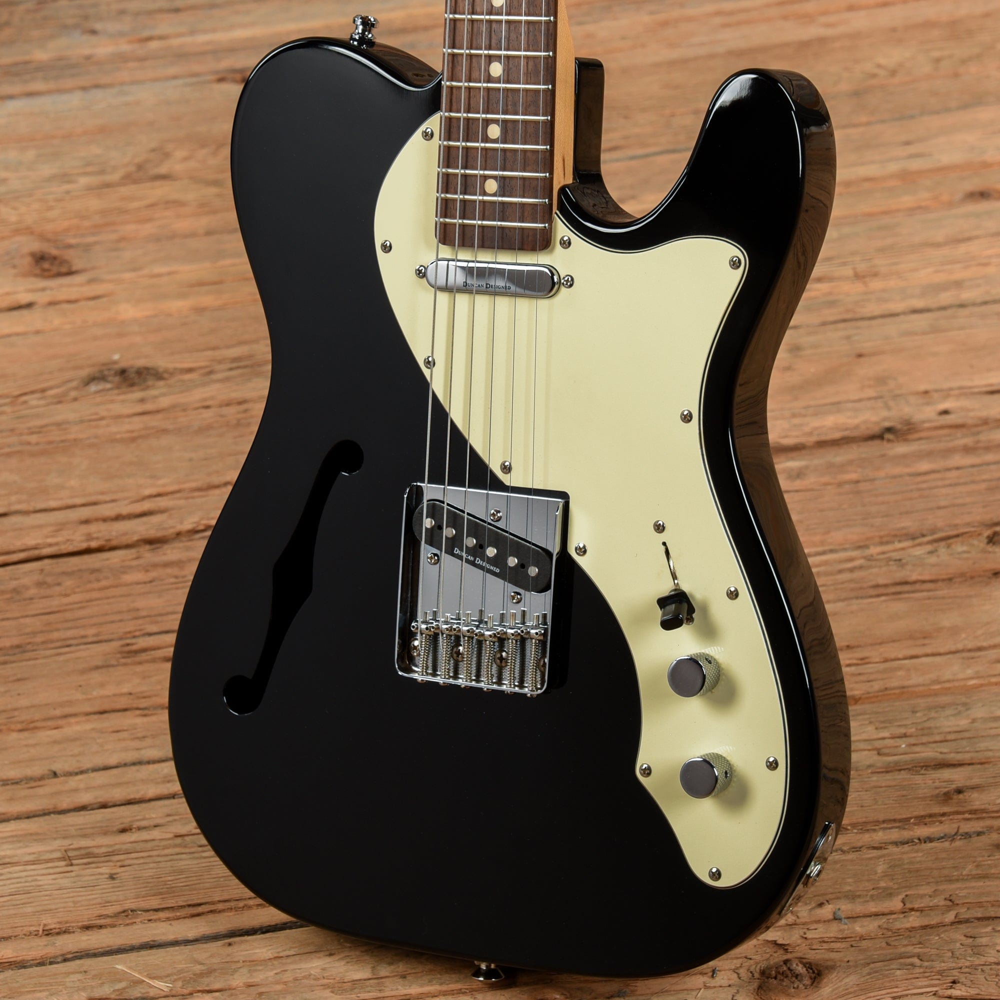 Squier Vintage Modified Telecaster Thinline Black 2007 Electric Guitars / Semi-Hollow